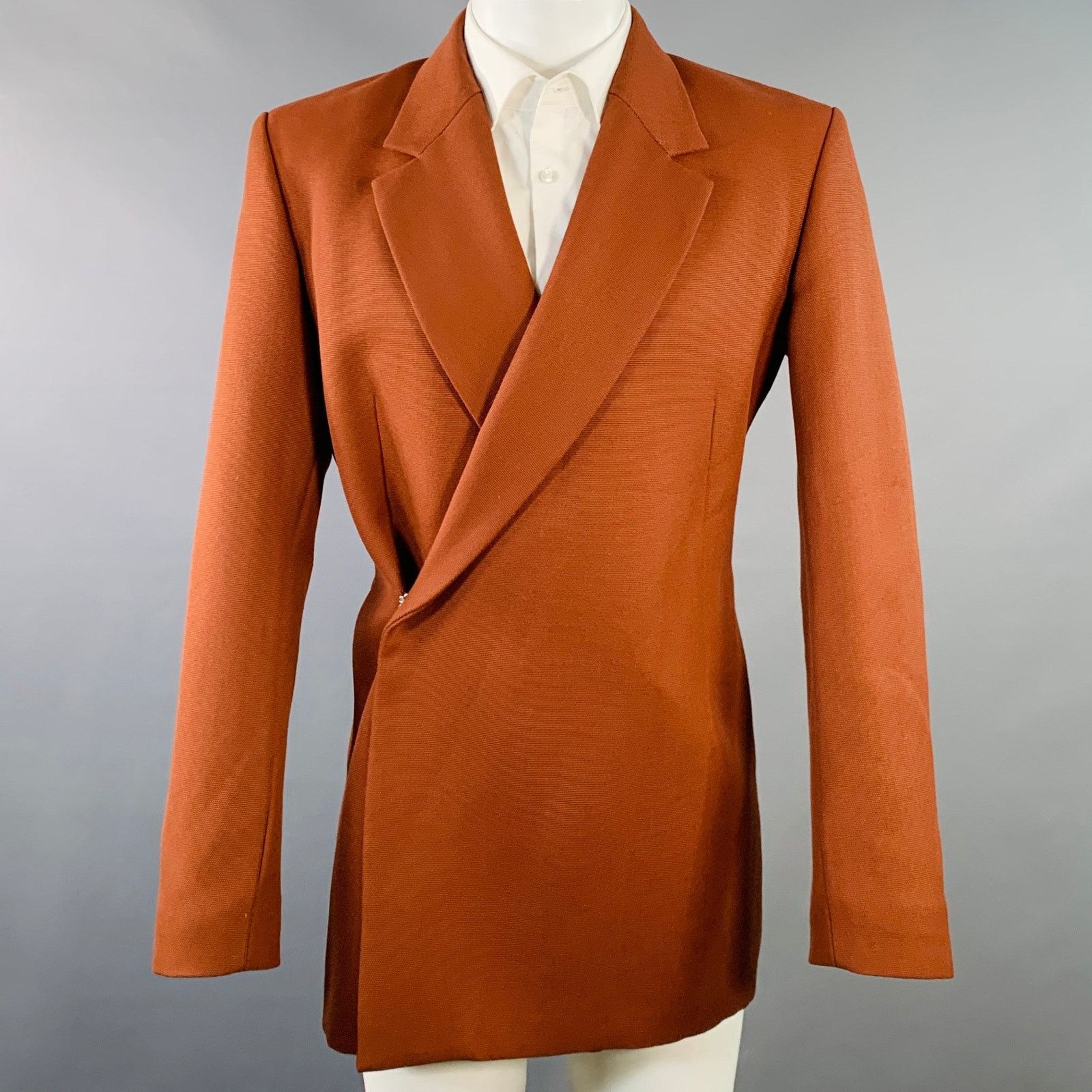 Egon Lab EGONLAB Rust Brown Wool Hook Eye Notch Lapel Sport Coat Size 40R - 1 Thumbnail
