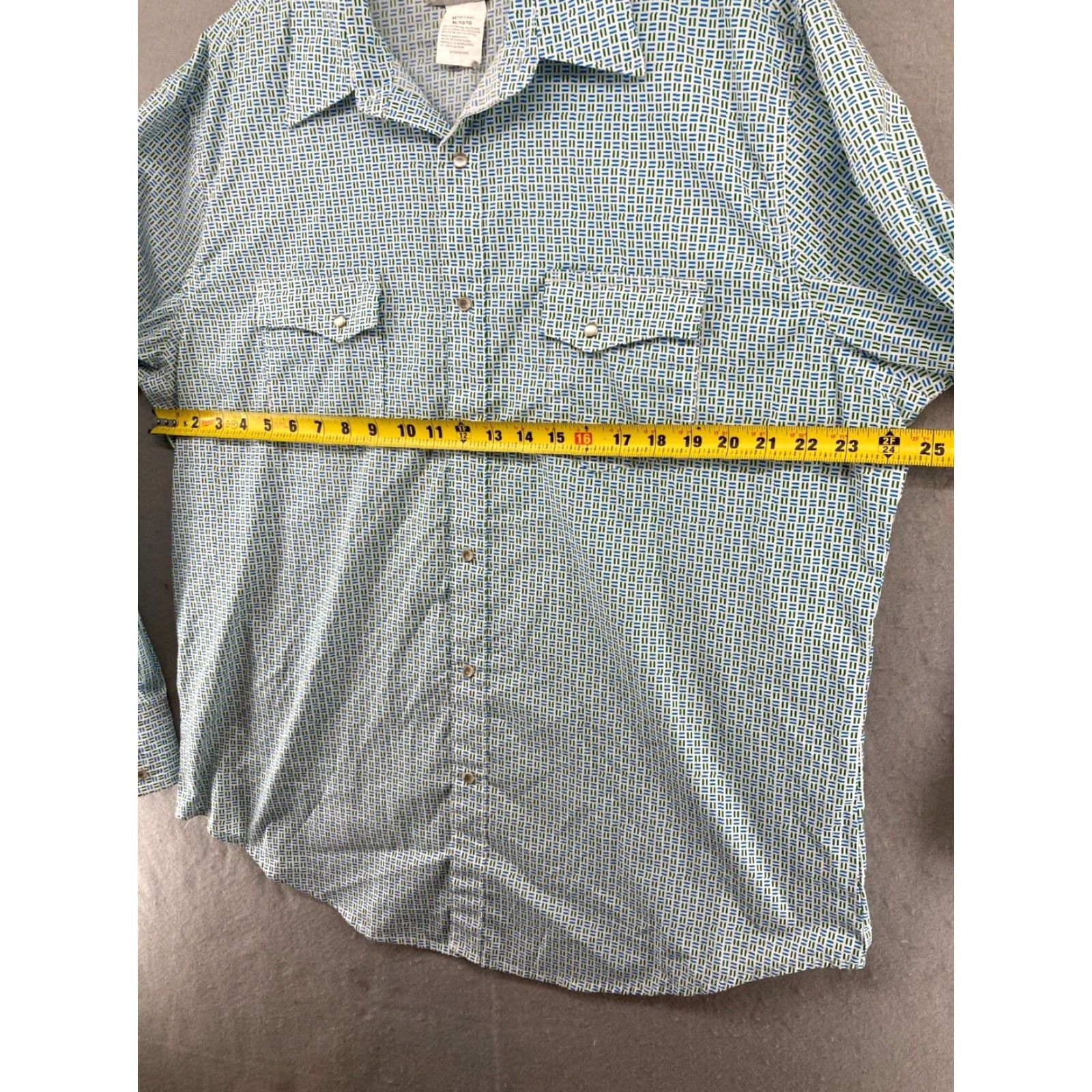 Wrangler Wrangler Wrancher Shirt Mens XL Blue Check Pearl Snap Up Cowboy Size US XL / EU 56 / 4 - 2 Thumbnail