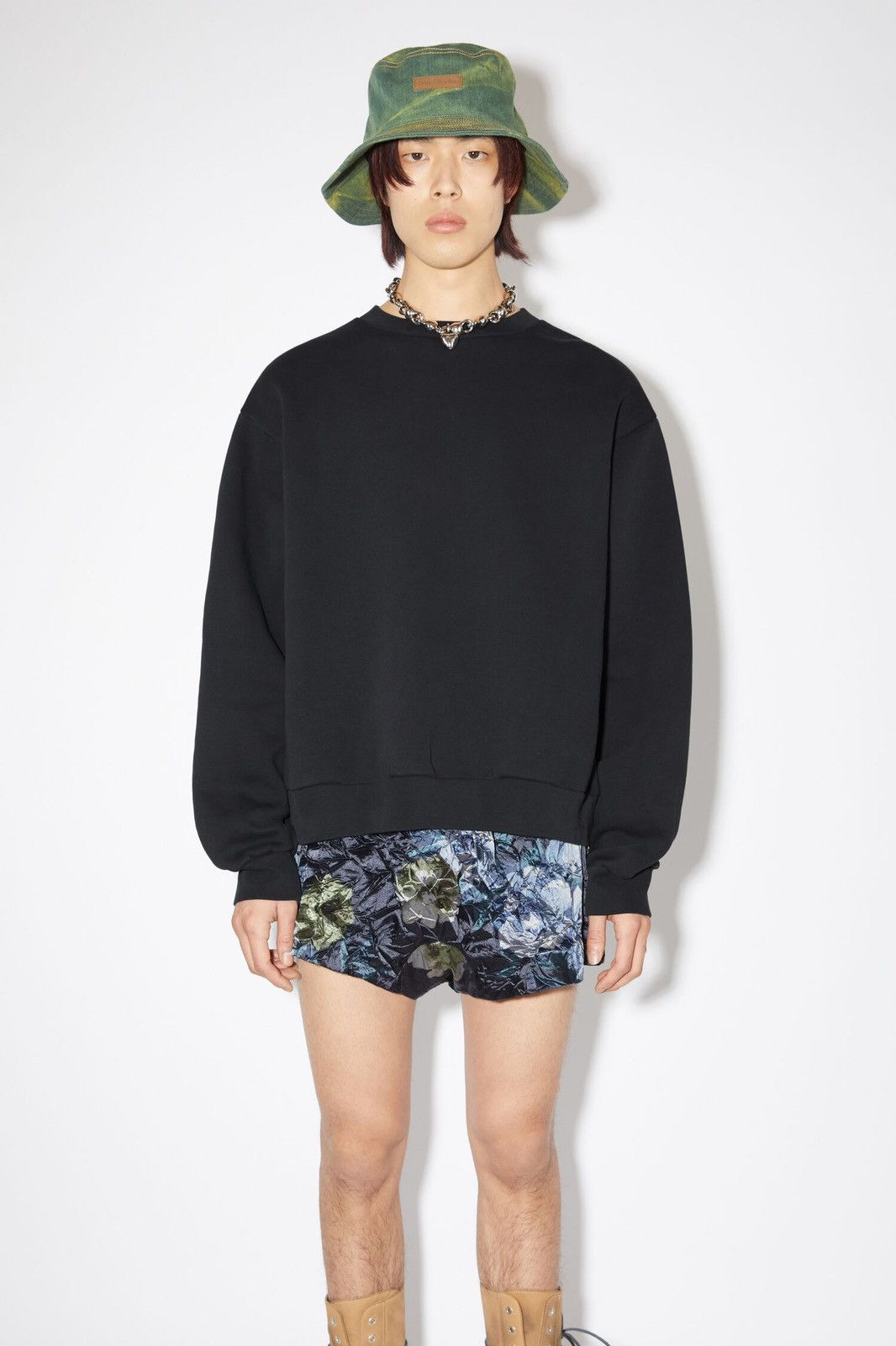 image of Acne Studios Crew Neck Sweater in Black, Men's (Size Medium)