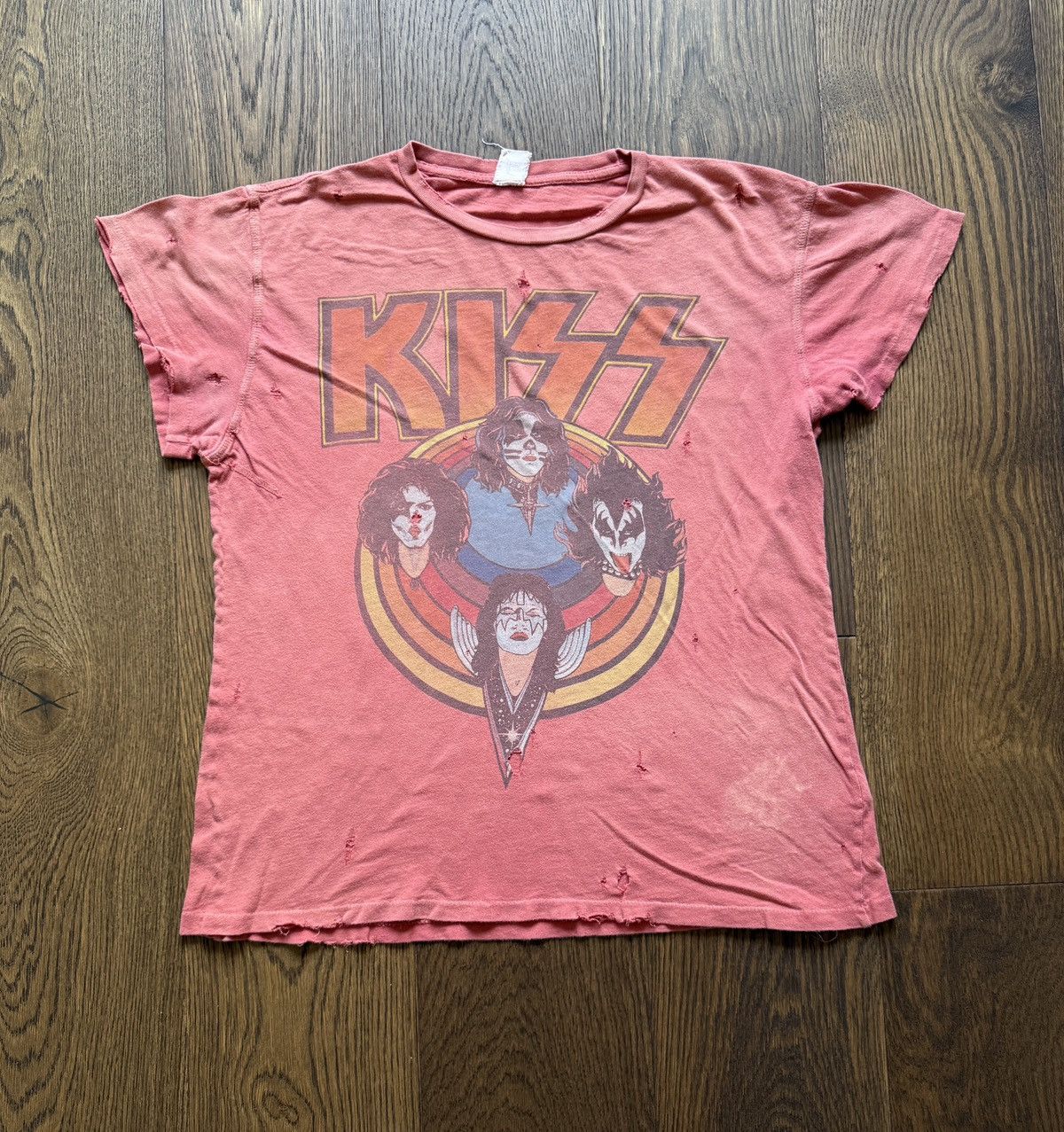 MadeWorn Kiss Distressed Thrashed Faded Band Tee