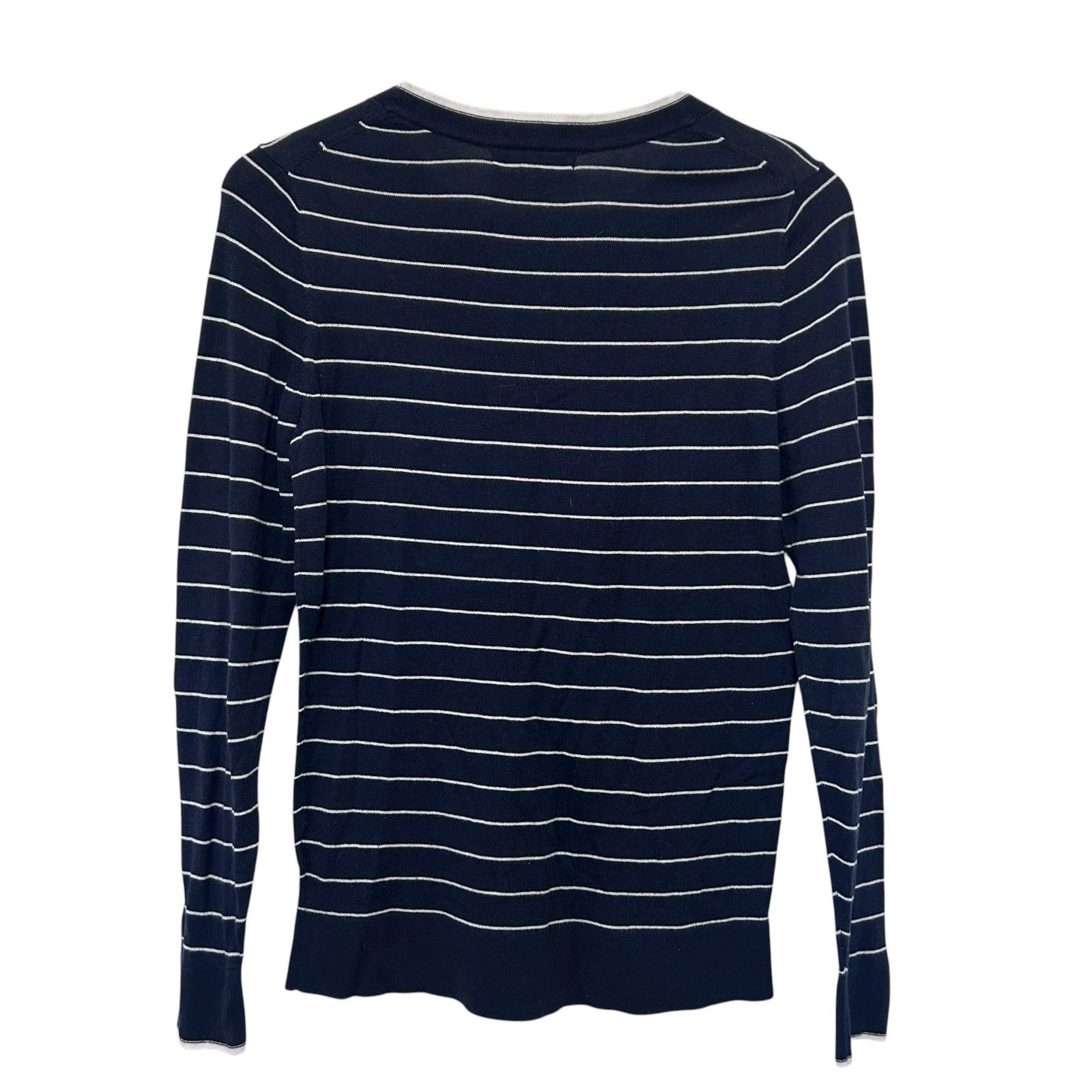 Banana Republic Banana Republic Navy Blue White Striped Sweater Sz S Size S / US 4 / IT 40 - 4 Thumbnail