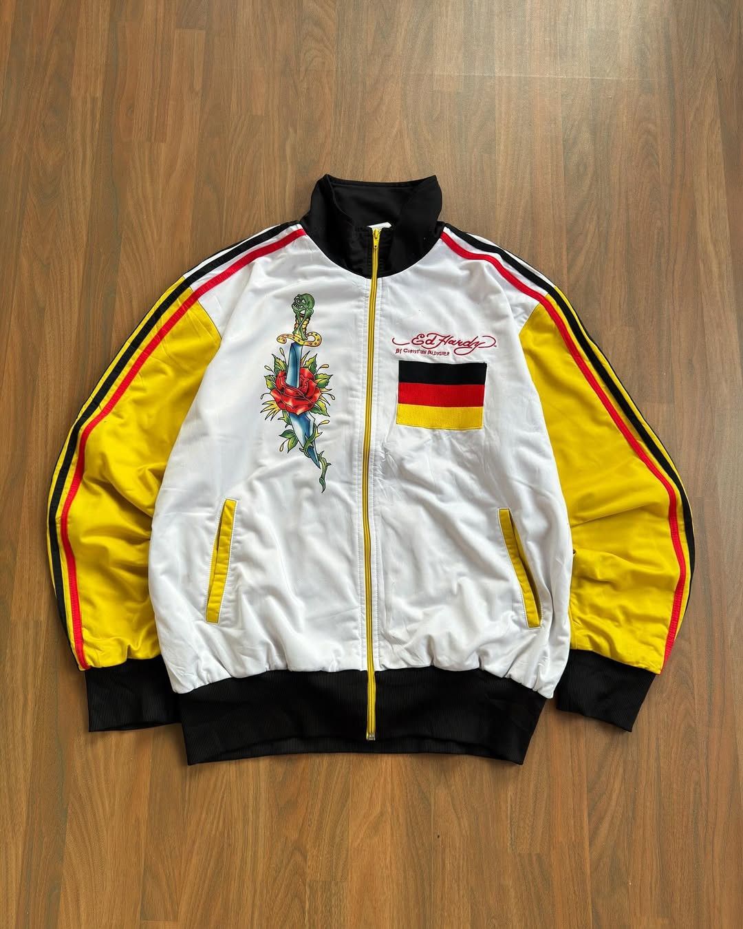 Christian Audigier × Ed Hardy 90's Ed Hardy Black Panther Embroidery Varsity Jacket Size US M / EU 48-50 / 2 - 2 Thumbnail