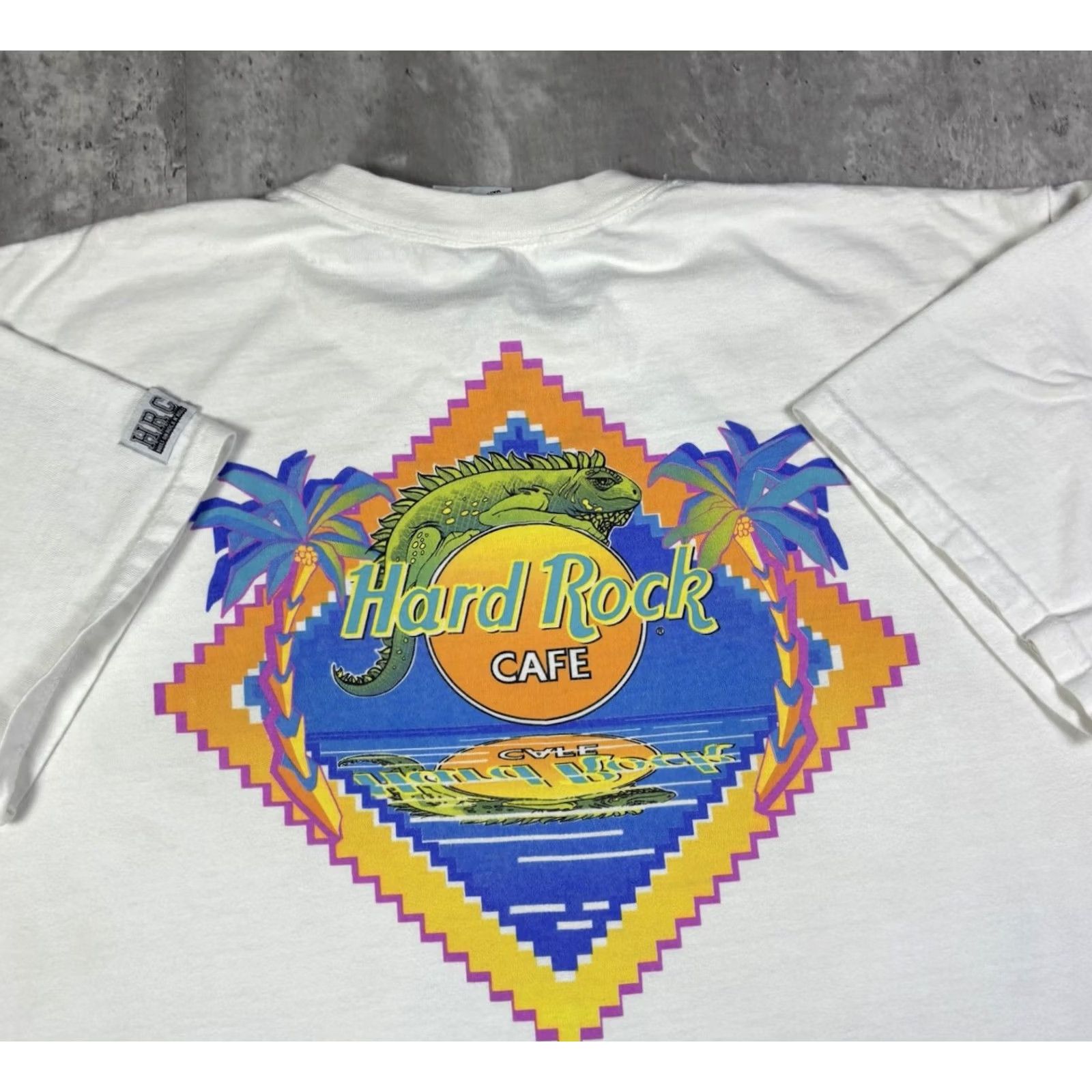 Hard Rock Cafe VINTAGE Hard Rock Cafe T Shirt XL White 90s Beach Bar Promo Mens Size US XL / EU 56 / 4 - 2 Thumbnail