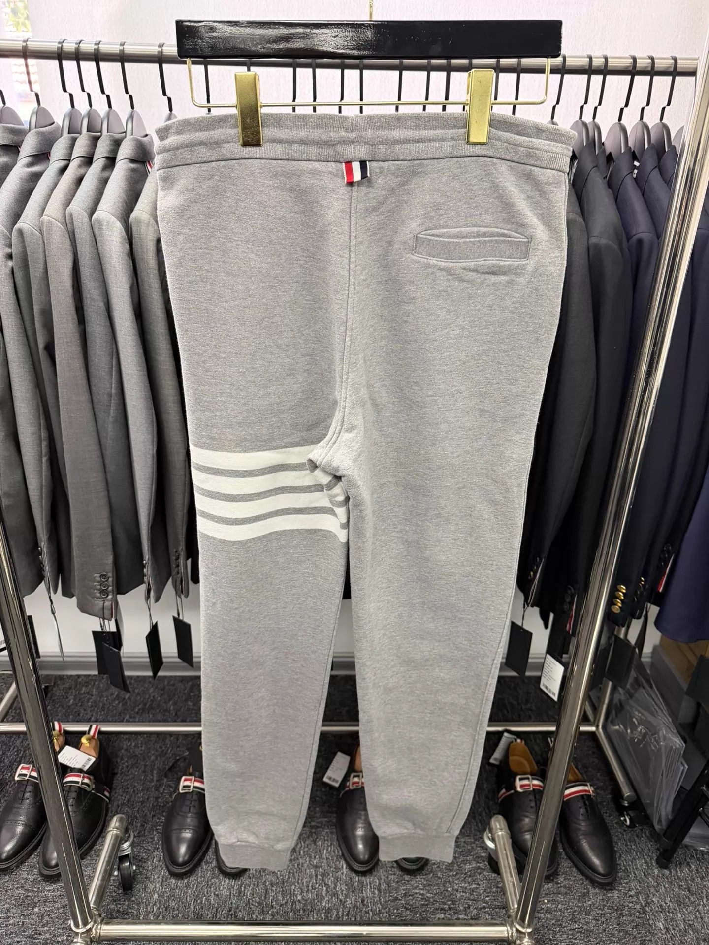 Thom Browne Thom Browne Men 4-Bar Light Gray Track Pants Size 2 98 New Size US 32 / EU 48 - 2 Thumbnail