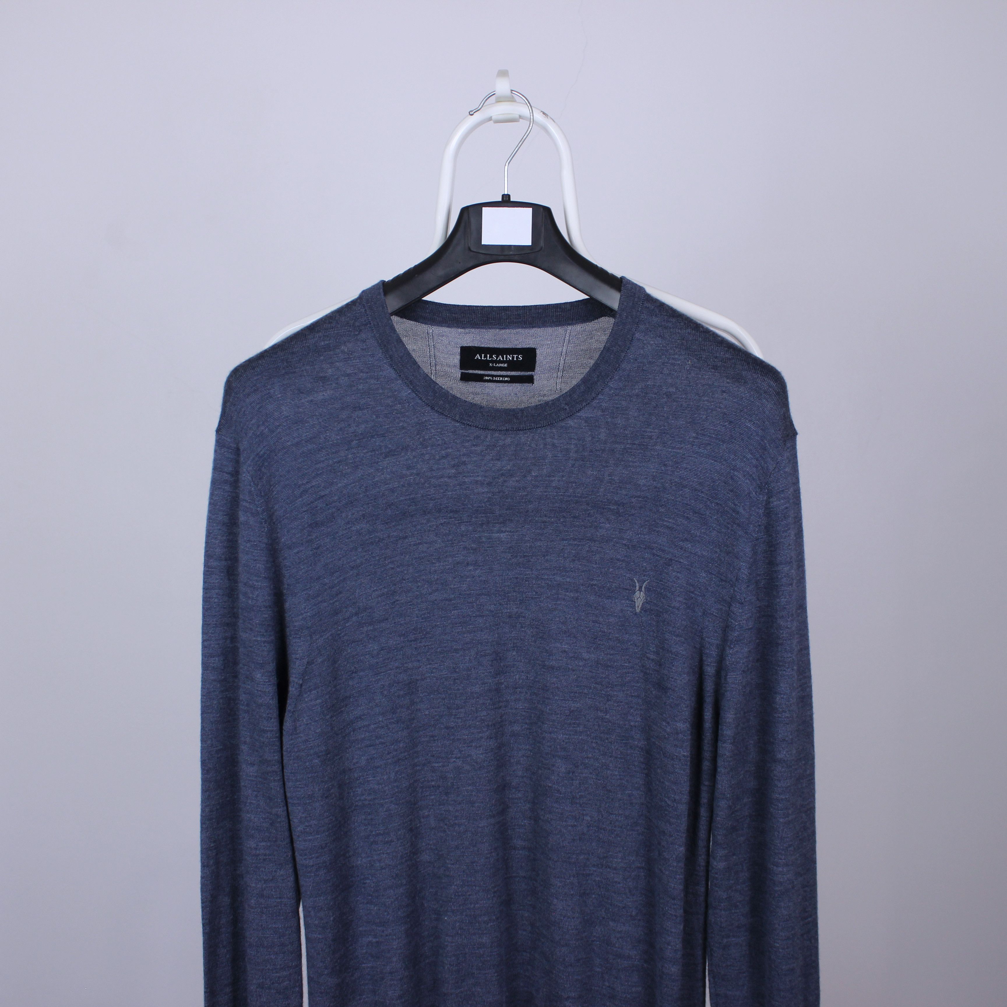 Allsaints Allsaints sweater merino wool L XL wool blue light Size US L / EU 52-54 / 3 - 2 Thumbnail