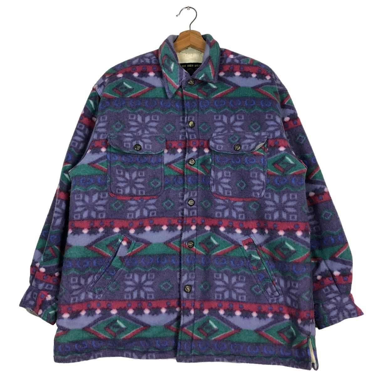 🔥VINTAGE WOOL JACKET AZTEC NATIVE CLES DES DUCS ISSEY MIYAKE