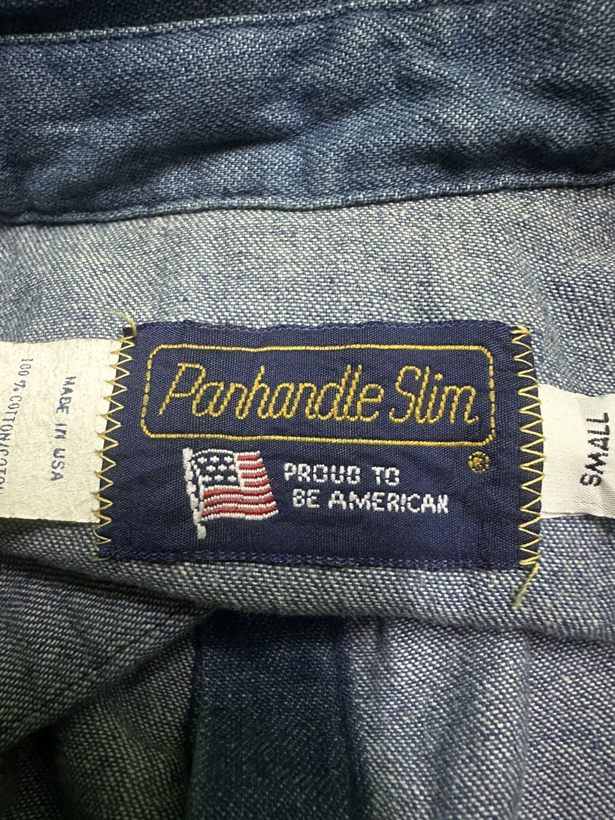 Vintage Vintage 80s Panhandle slim blue denim shirts Size US S / EU 44-46 / 1 - 5 Thumbnail