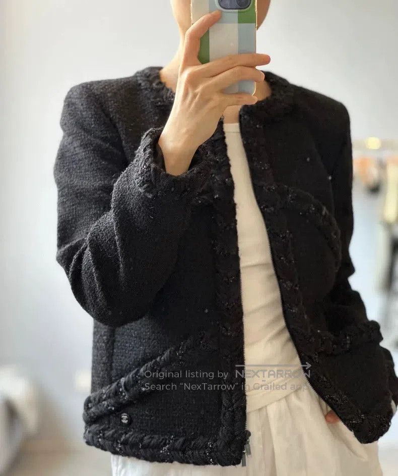 Chanel Chanel Black rolled-edged small-flavoured jacket Size XS / US 0-2 / IT 36-38 - 2 Thumbnail
