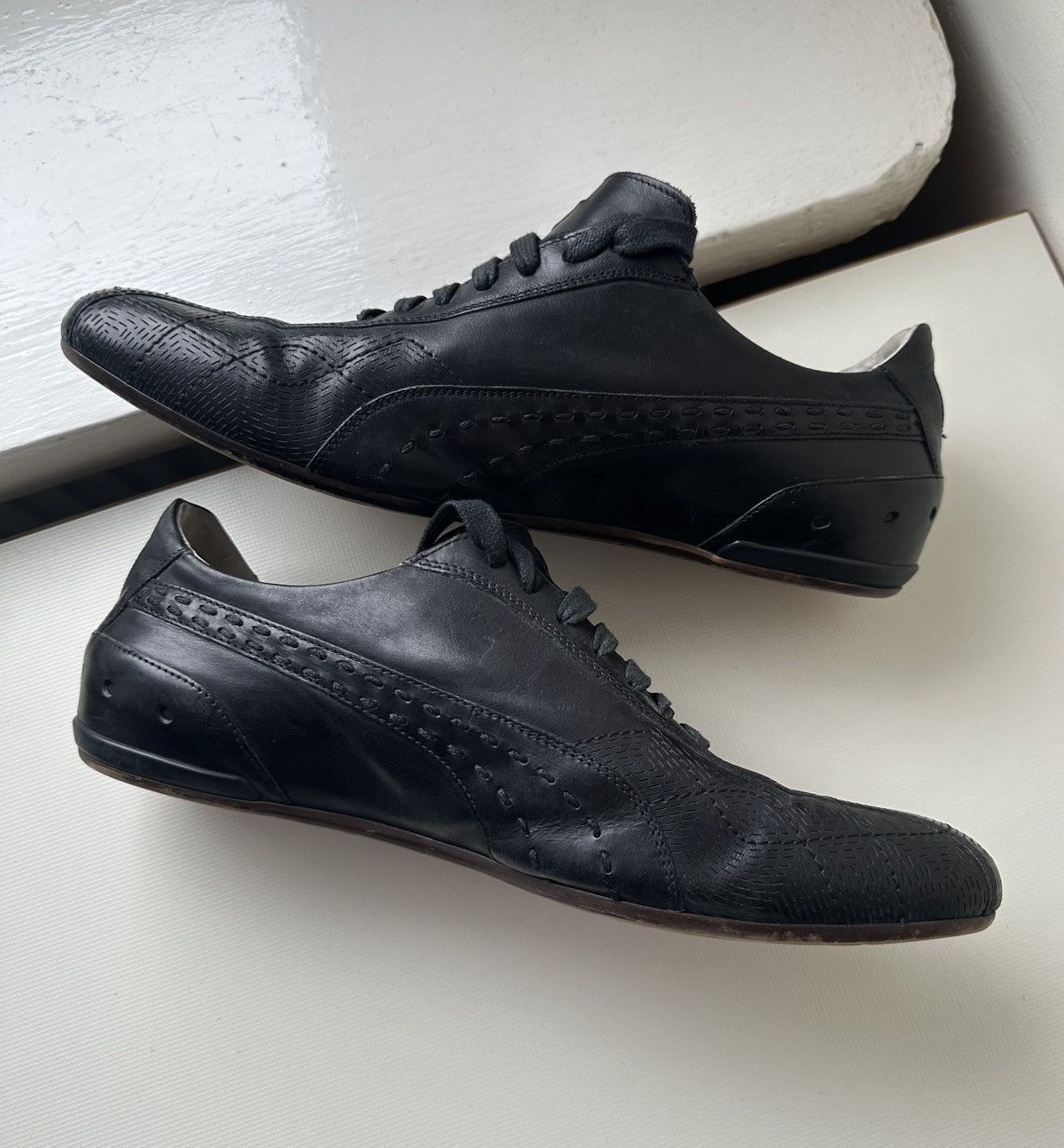 Neil Barrett × Puma Puma King Re-luxe (2007) black label 96 Hours leather shoes Size US 10 / EU 43 - 3 Thumbnail