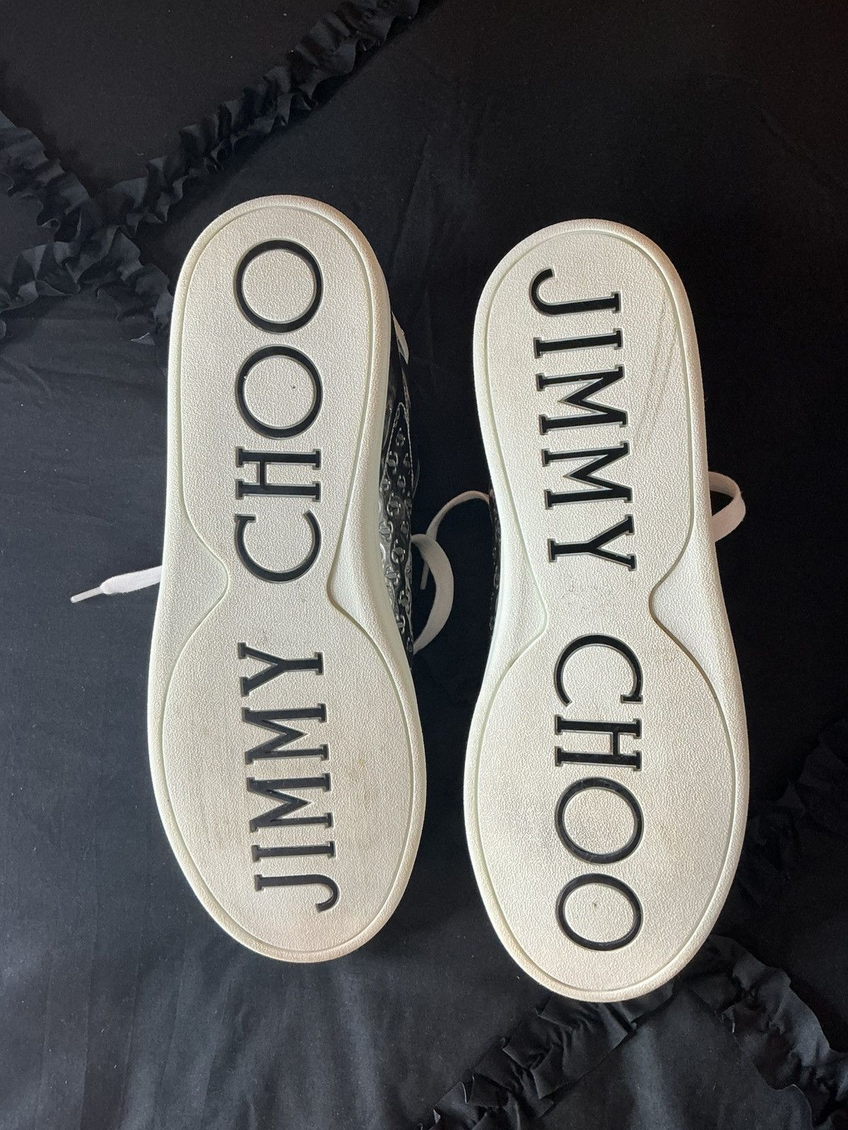 Jimmy Choo JIMMY CHOO ROME/M Logo Low-Tops – Metallic Silver Size US 11.5 / EU 44-45 - 10 Thumbnail