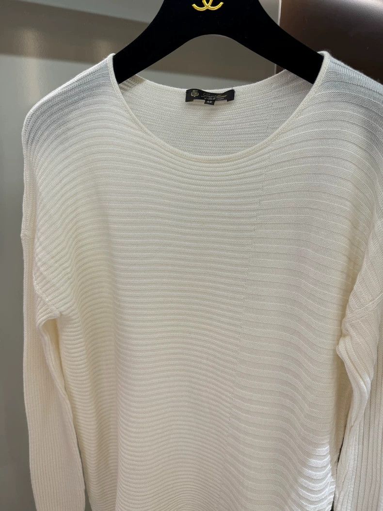 Loro Piana LORO PIANA Silk knitted sweater Size L / US 10 / IT 46 - 2 Thumbnail