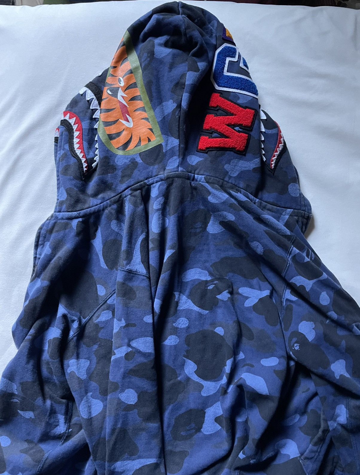 Bape BAPE Color Blue Camo Shark Wide Full Zip Double Hoodie Size US M / EU 48-50 / 2 - 5 Thumbnail