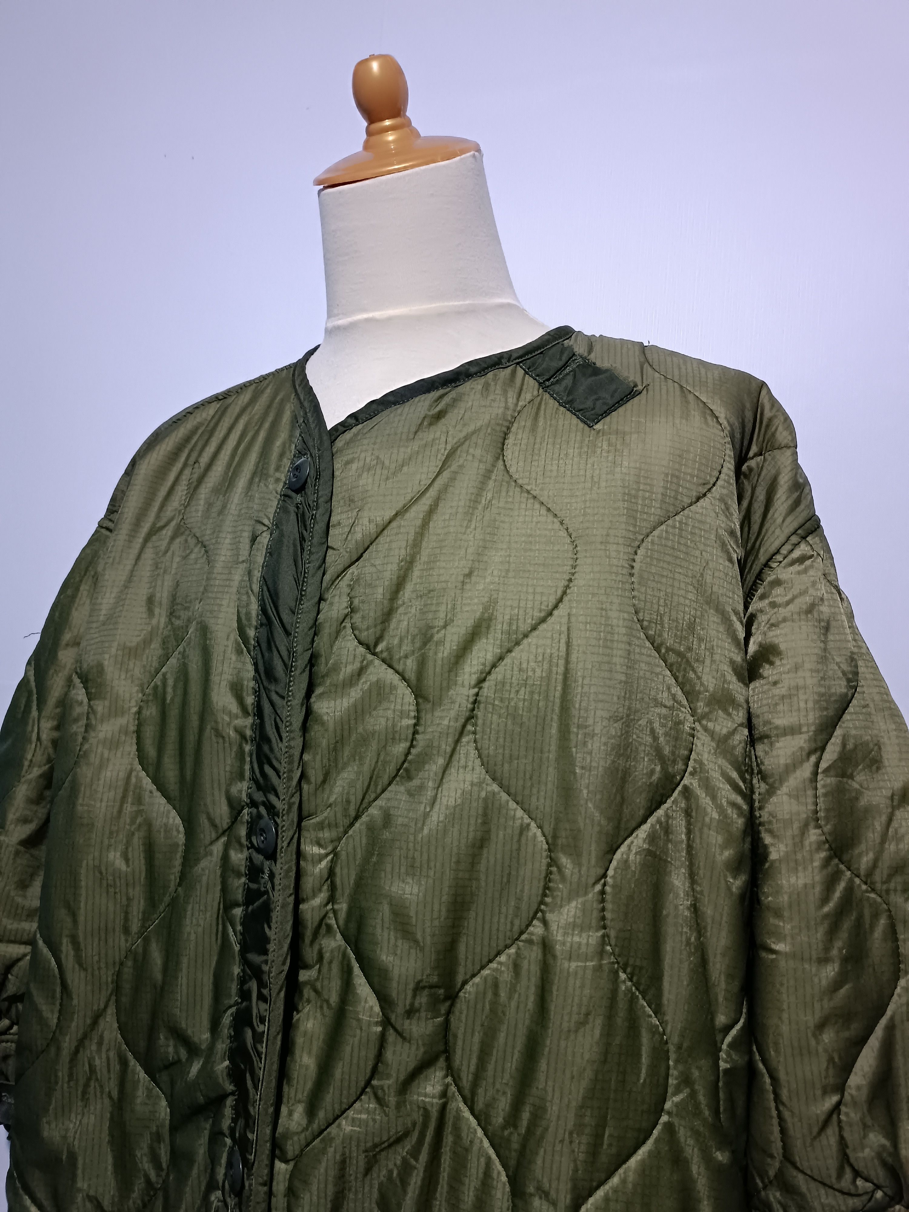 Japanese Brand × Vintage Remake Costum Linen M65 H Ash Quilted Coat In Khaki Size US M / EU 48-50 / 2 - 3 Thumbnail