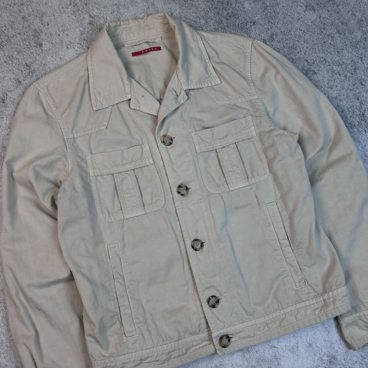 Prada Vintage Jacket Prada Beige Men Denim Jeans Size US M / EU 48-50 / 2 - 5 Thumbnail