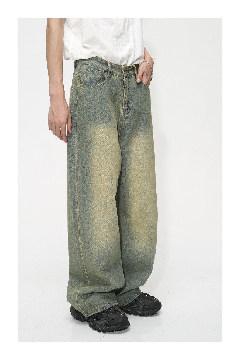 Japanese Brand Simple basic straight loose distressed jeans Size US 32 / EU 48 - 4 Thumbnail