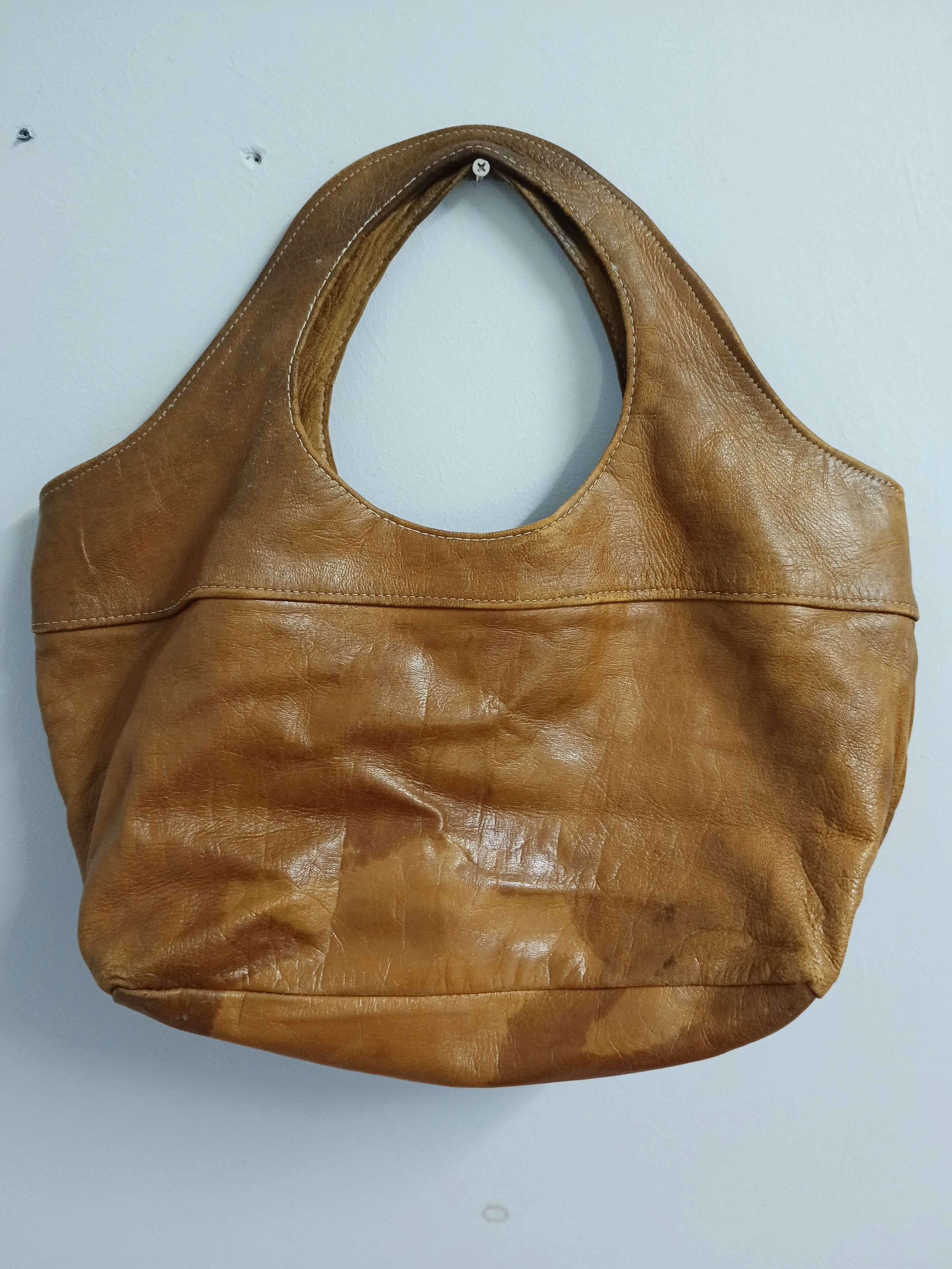 CHRISTIAN PEAU PATINA LEATHER TOTE BAG
