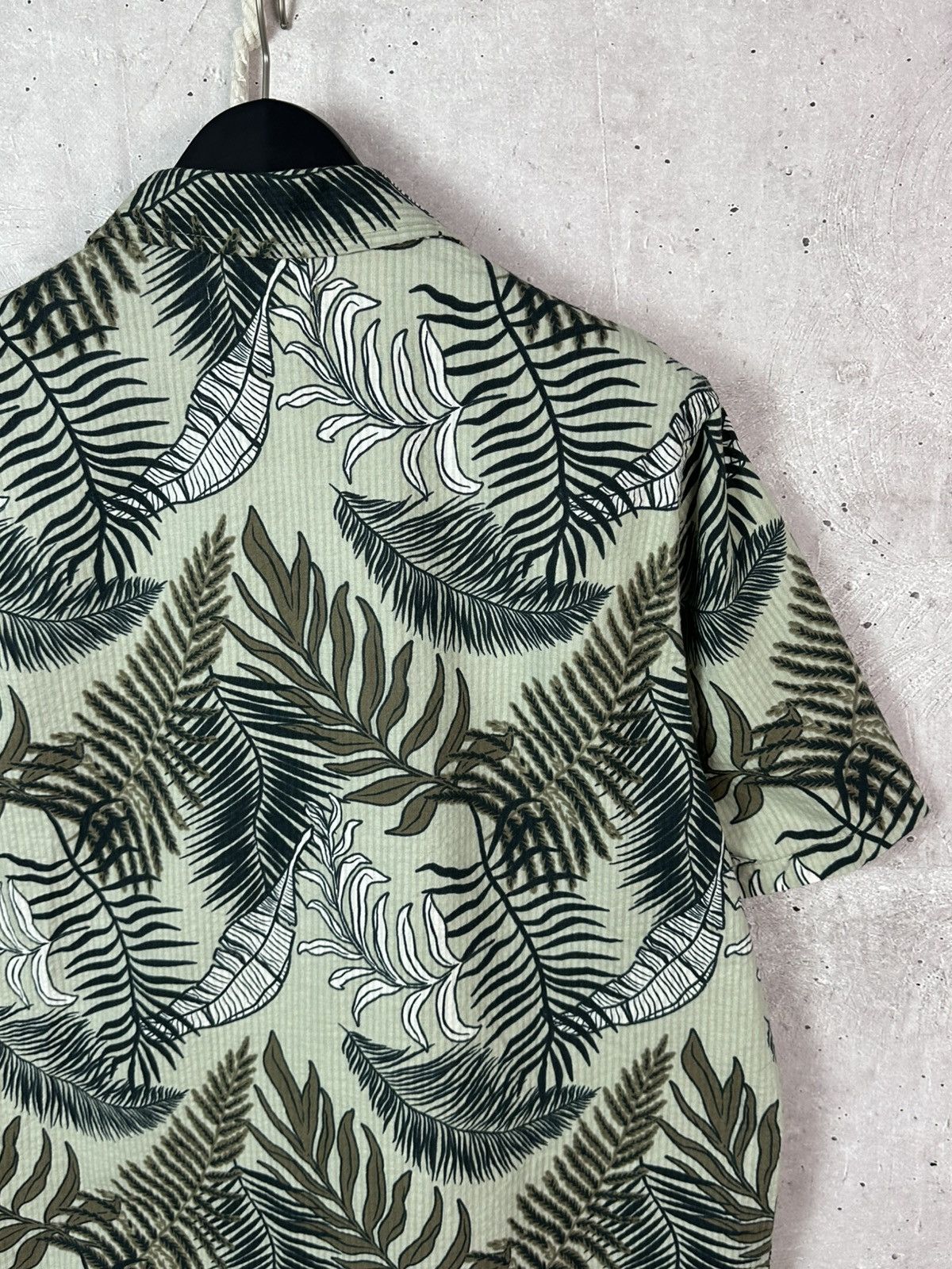 Folk Folk Tropical Leaves Green Cotton Short Sleeve Men’s Shirt Size US L / EU 52-54 / 3 - 8 Thumbnail