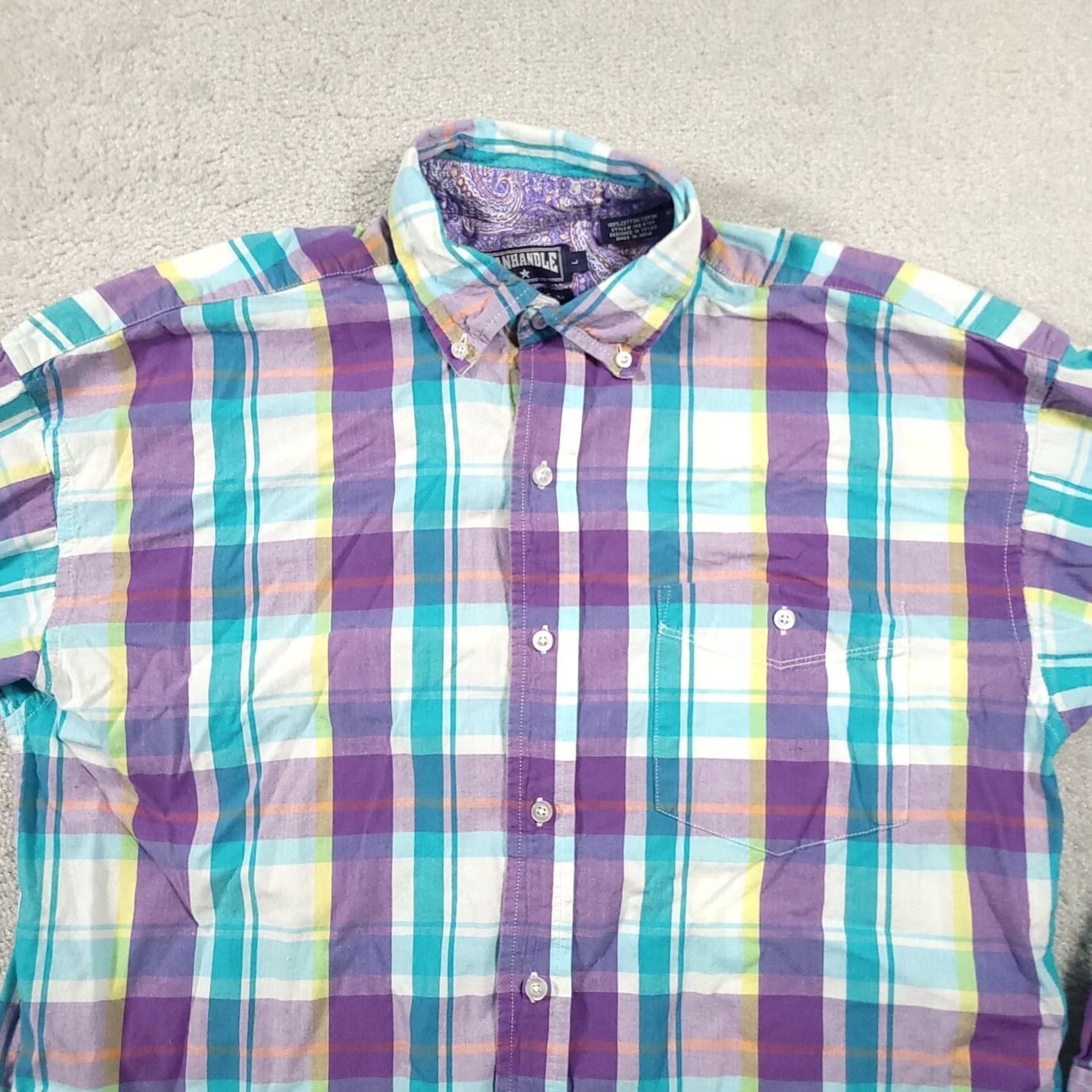 Vintage Panhandle Slim Long Sleeve Button Down Western Shirt Mens Large Plaid Flip Cuff Size US L / EU 52-54 / 3 - 3 Thumbnail