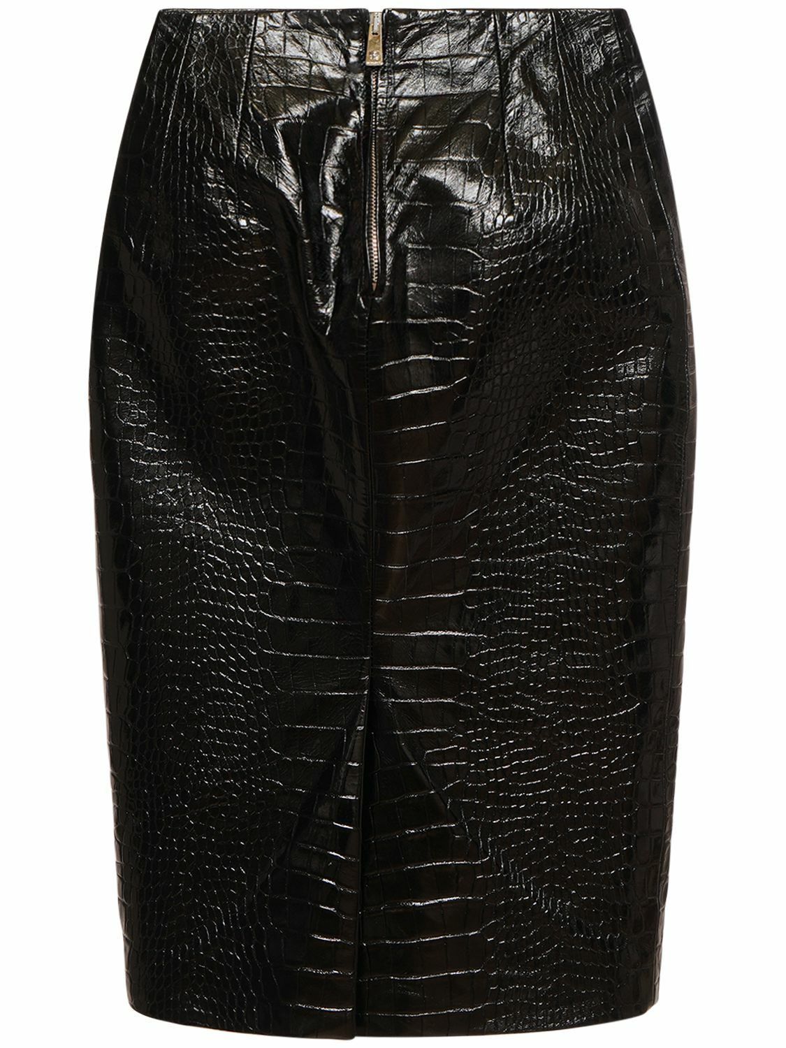 Versace o1y0226 Midi Skirt in Black Size 27" / US 4 / IT 40 - 2 Thumbnail