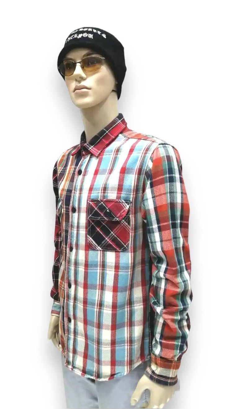 Japanese Brand ALCARZA Hybrid Tartan Checkered Classic Fit Heavy Flannel Size US L / EU 52-54 / 3 - 2 Thumbnail