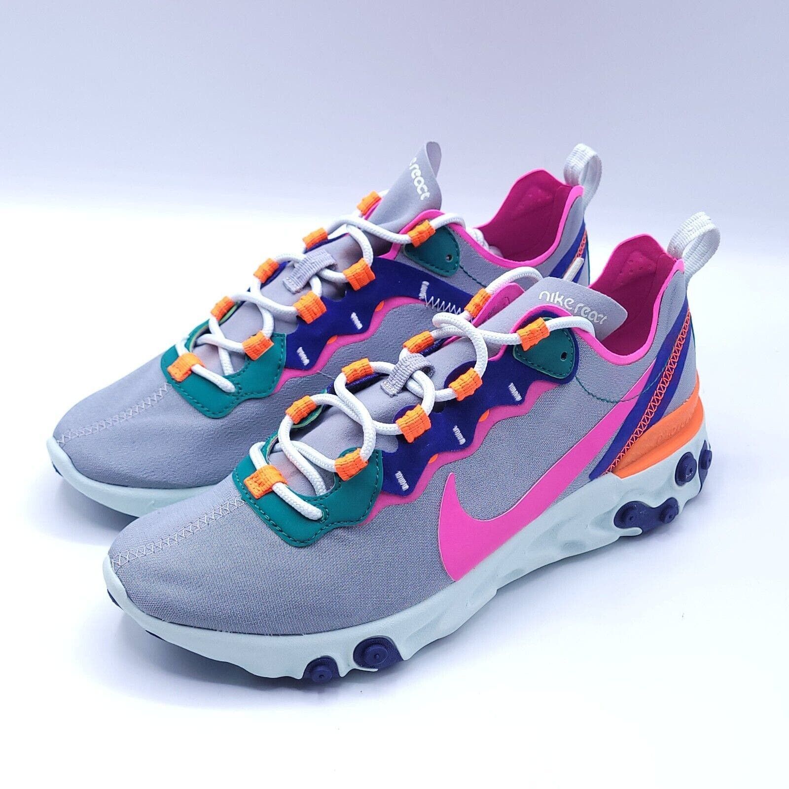 image of Nike React Element 55 Shoe Womens Size 8 Bq2728-006 Gray in Grey