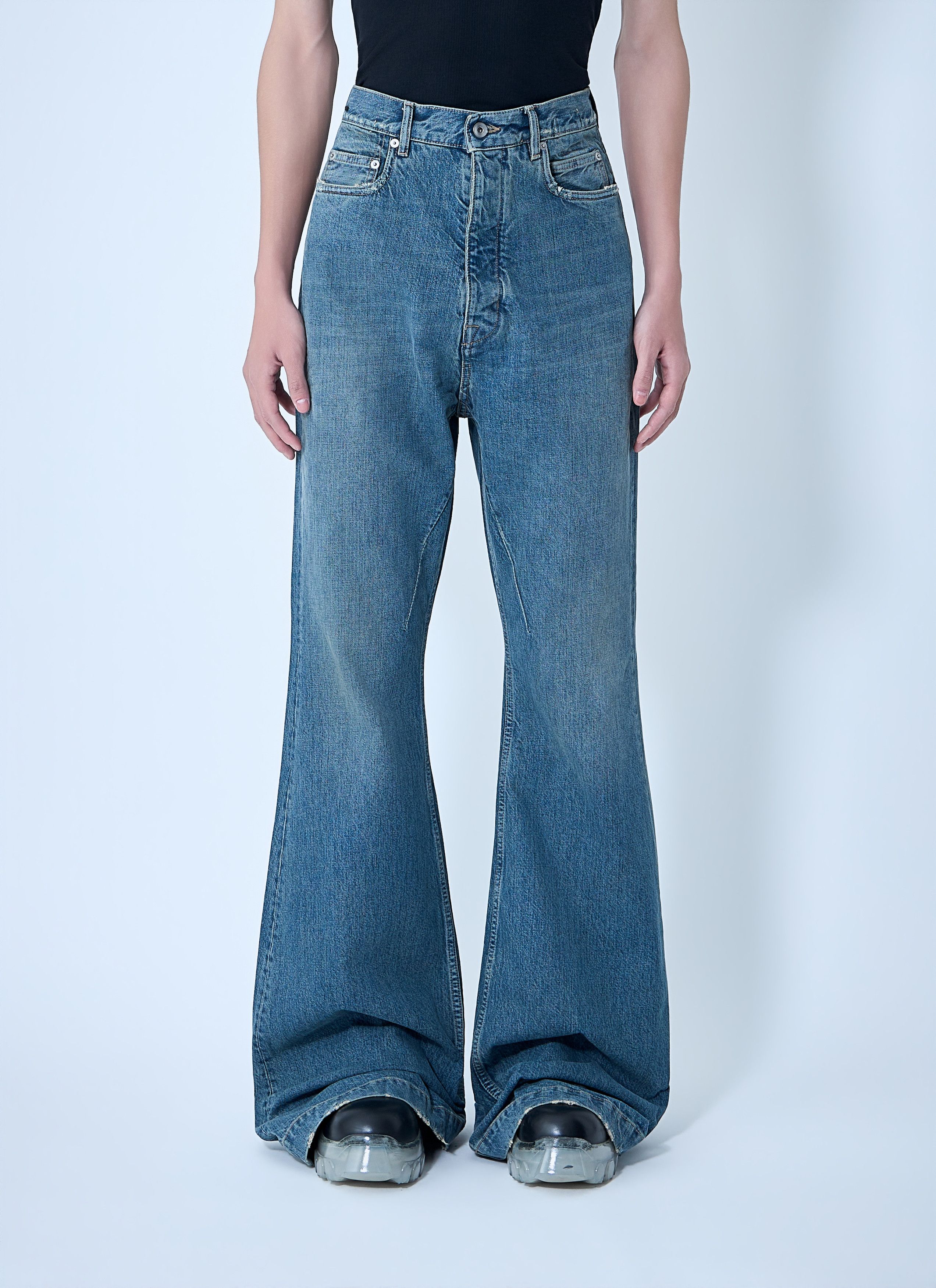 パンツ Rick owens drkshdw Hustler denim Rick Owens Drkshdw DENIM DROP CROTCH HUSTLER PANTS | Grailed