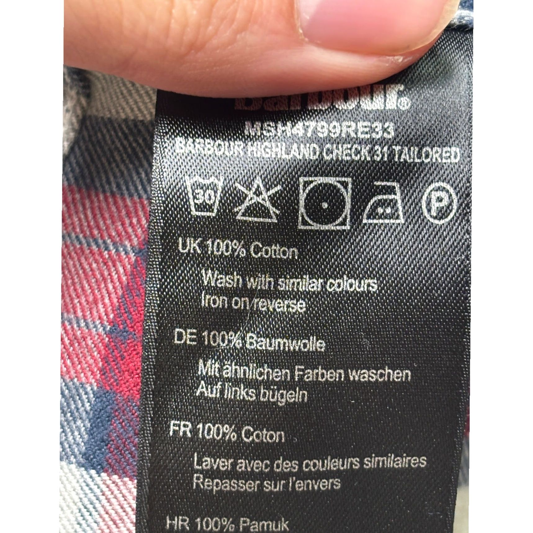 Barbour Barbour Highland Check Tailored Fit Flannel Shirt Mens XL Red Navy Plaid Cotton Shirt Button-Up Casual Workwear Size US XL / EU 56 / 4 - 5 Thumbnail