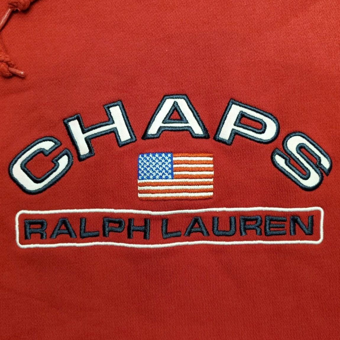 Ralph Lauren Chaps Ralph Lauren Hoodie Mens L Red Flag CRL Hooded Pullover Fleece Sweatshirt Size US L / EU 52-54 / 3 - 5 Thumbnail