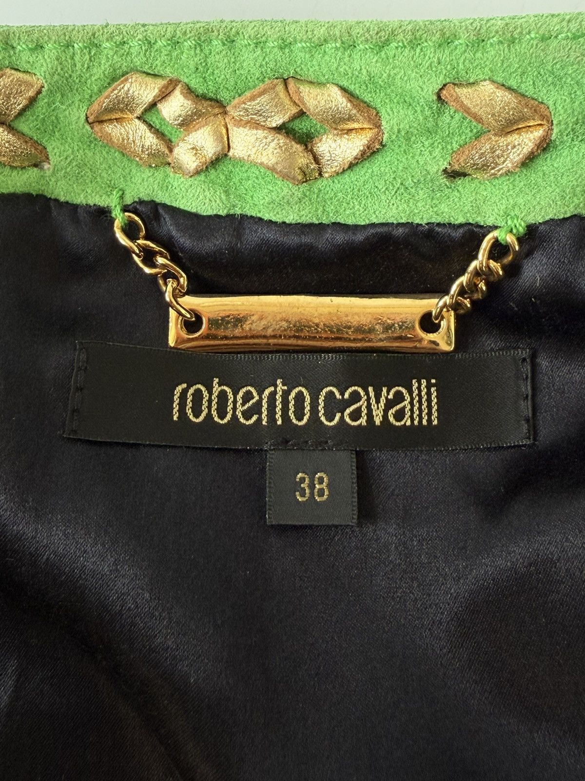 Roberto Cavalli Roberto Cavalli Green Suede Fringe Jacket Size XS / US 0-2 / IT 36-38 - 7 Thumbnail