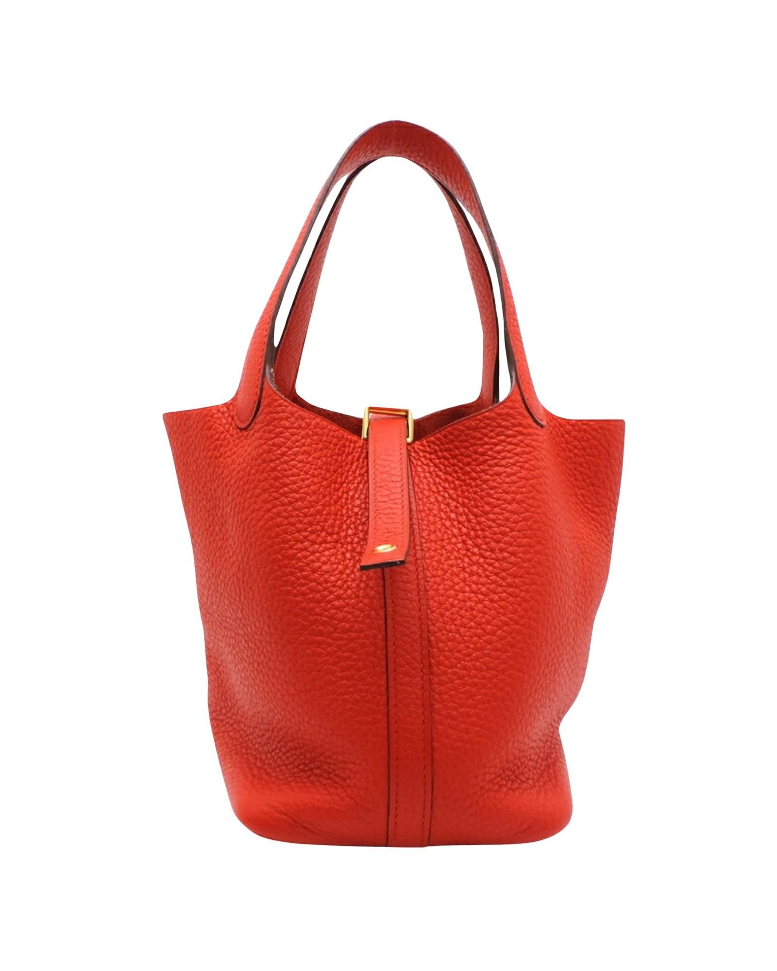 image of Exquisite Hermes Picotin Handbag in Red, Women's