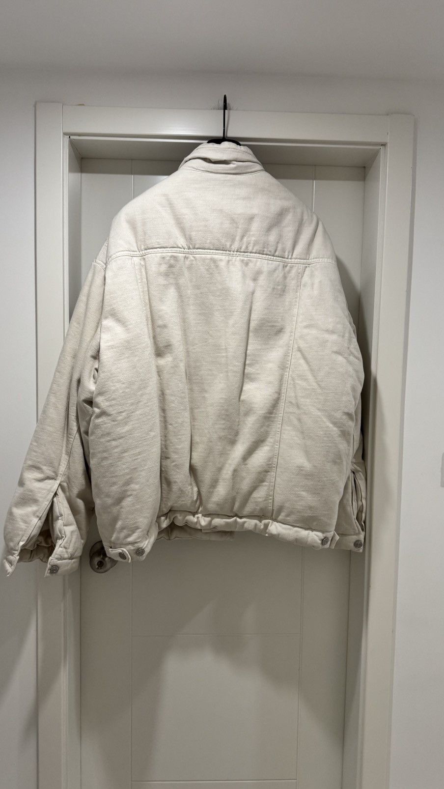 Balenciaga Balenciaga “Dirty Cream” Padded Denim Jacket Size US S / EU 44-46 / 1 - 2 Thumbnail