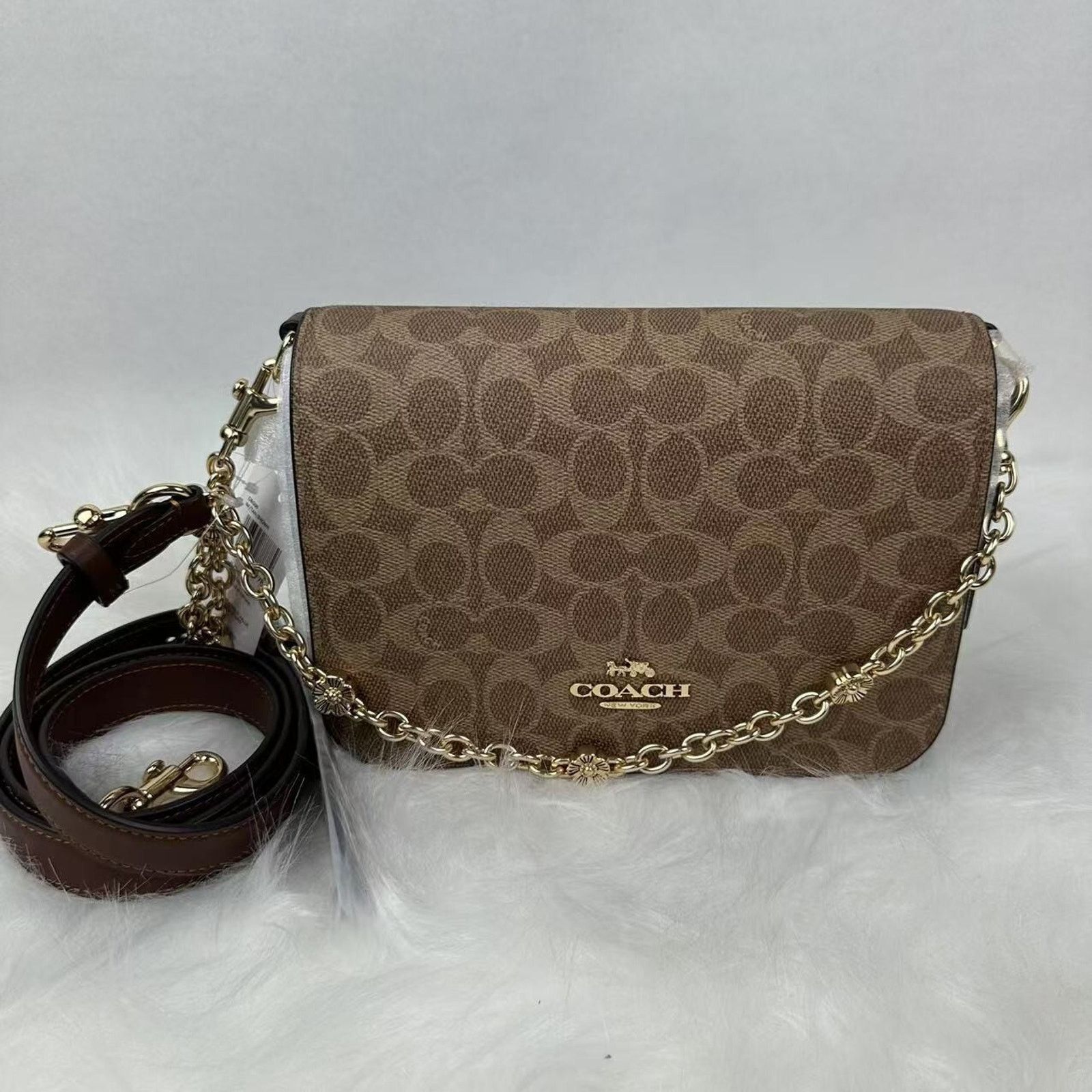 Coach Coach Quinn Bag Signature Canvas Floral Chain In Tan/Brown Size ONE SIZE - 2 Thumbnail