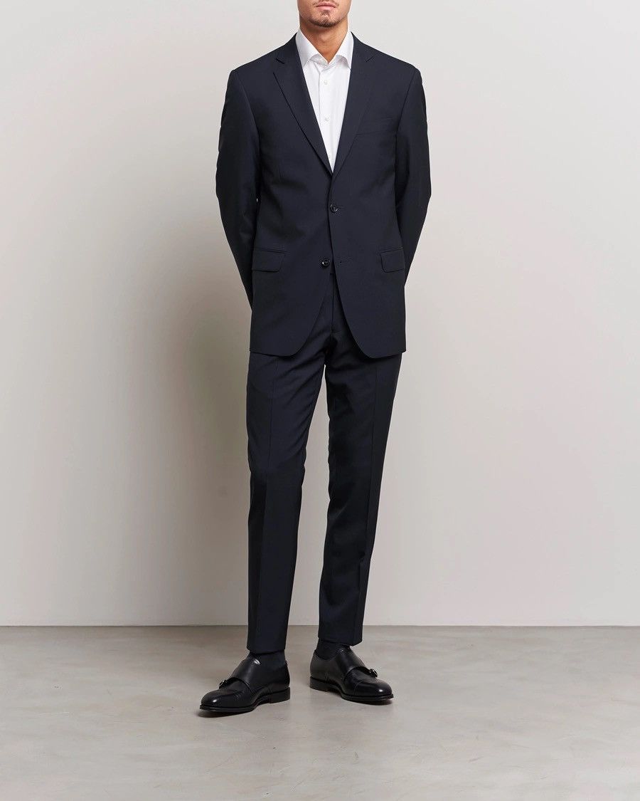 Designer × Oscar Jacobson Oscar Jacobson Mens Blue Suit Blazer Jacket Trouser Pants Size 40L - 1 Thumbnail