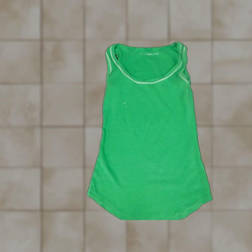 Calvin Klein Calvin Klein Collection Womens Tank Regular Medium Green Cotton Rayon Crew Neck Pullover Sleeveless Casual Size M / US 6-8 / IT 42-44 - 1 Thumbnail