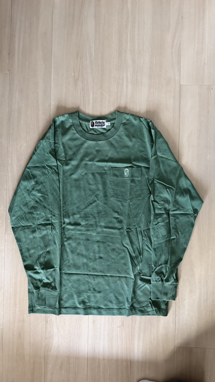 Bape Overdye One Point Pocket Relaxed Fit Tee Green Size US S / EU 44-46 / 1 - 1 Thumbnail