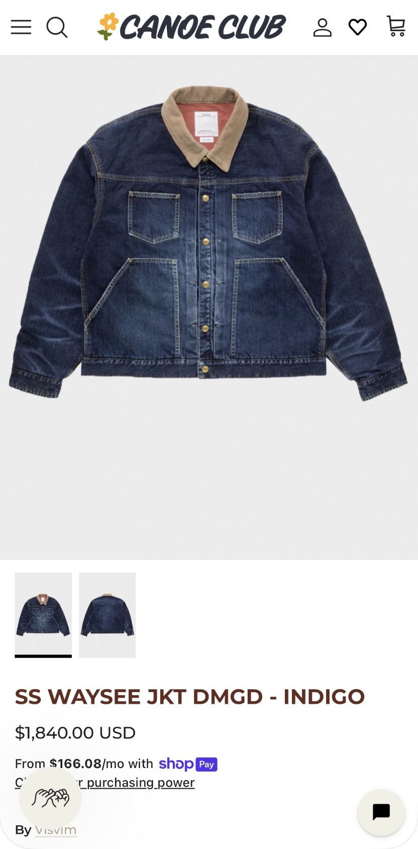 Visvim VISVIM WAYSEE JKT DMGD - INDIGO Size US M / EU 48-50 / 2 - 12 Thumbnail