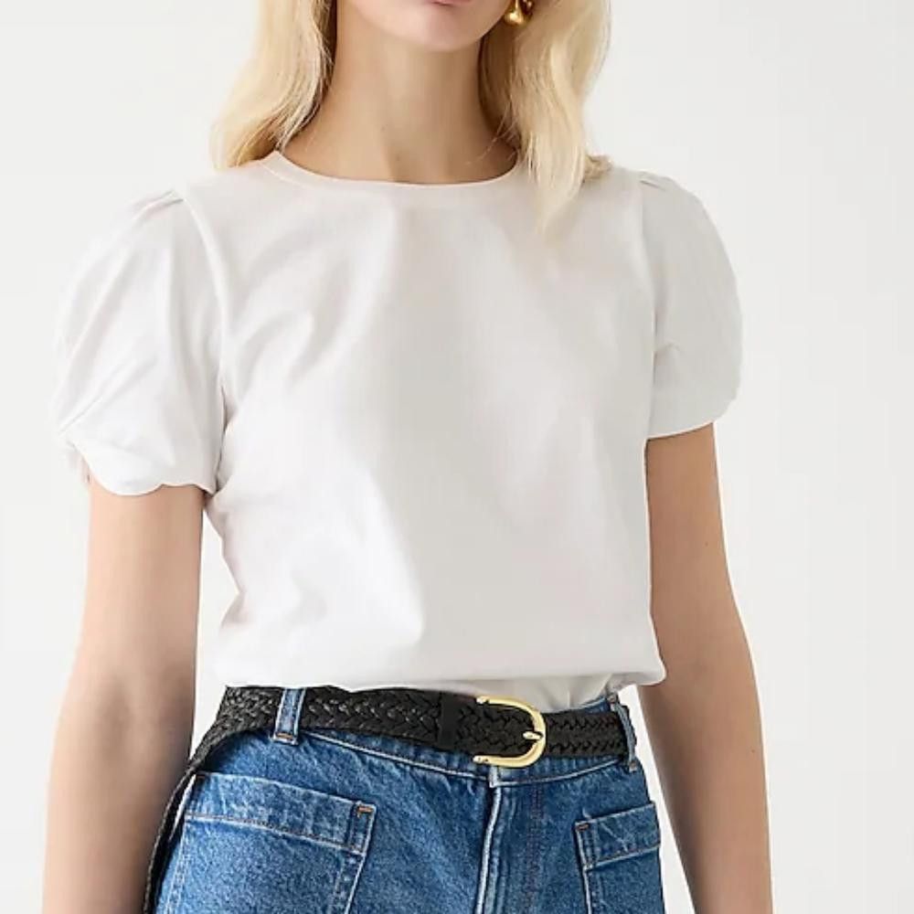 J.Crew J Crew Broken-in Jersey Puff-Sleeve T-shirt Size XL / US 12-14 / IT 48-50 - 1 Thumbnail