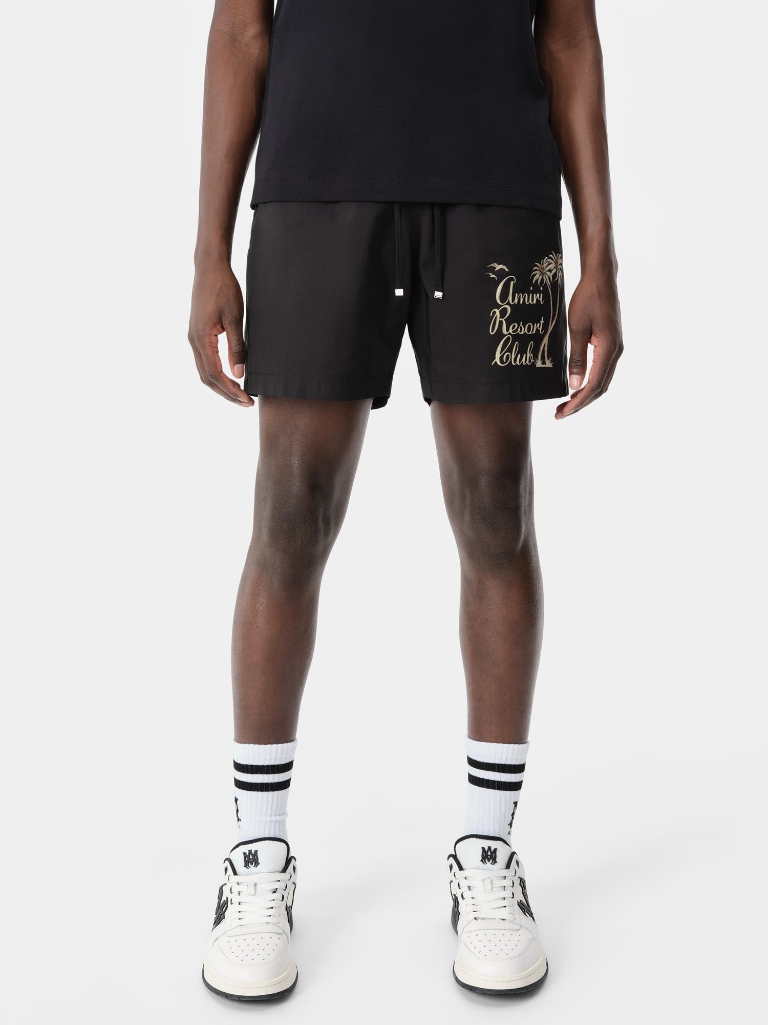 Amiri o1s1wg110425 Resort Club Swim Trunk in Black Size US 34 / EU 50 - 2 Thumbnail