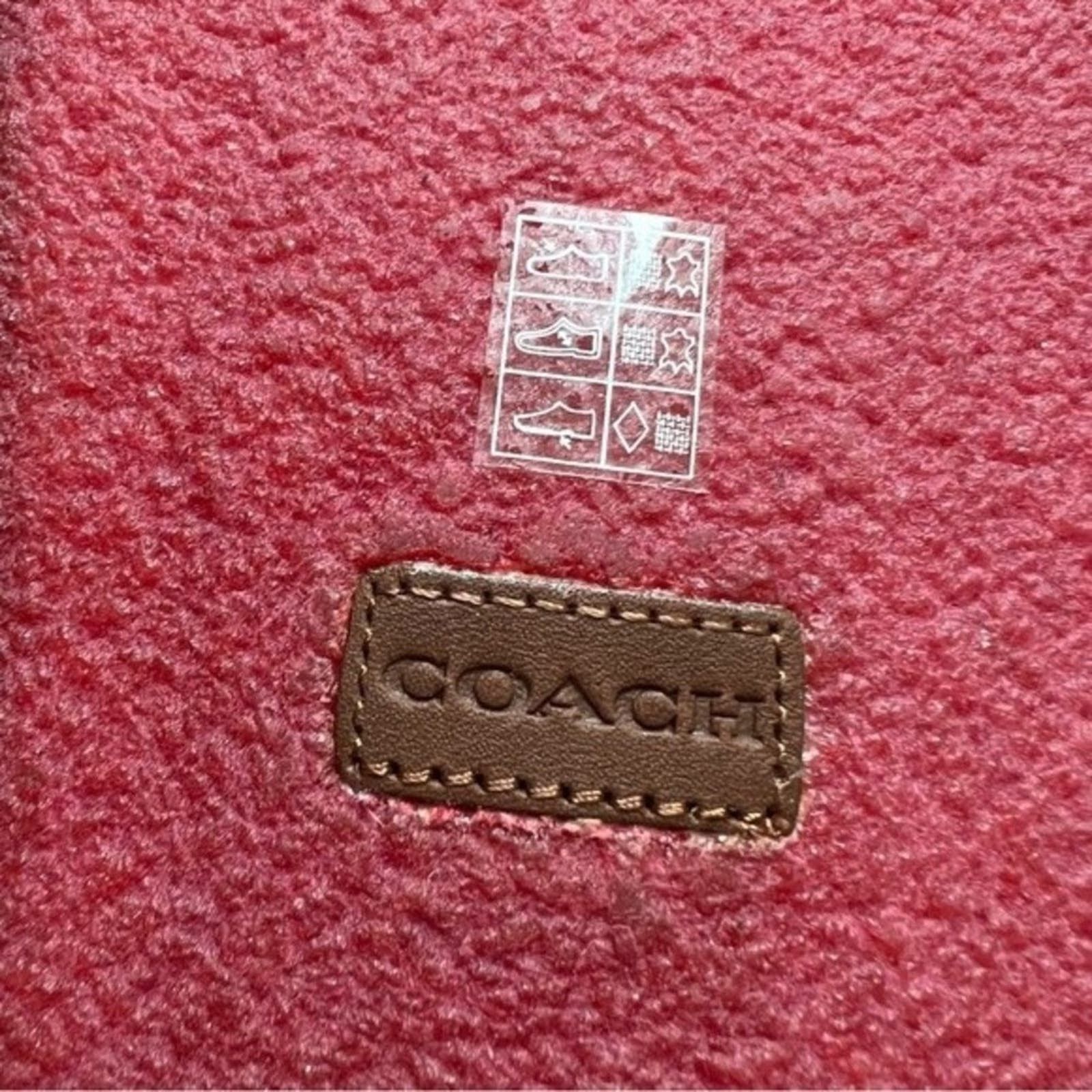 COACH Miami Red Rachelle Monogram Quilted Slippers, US6.5B