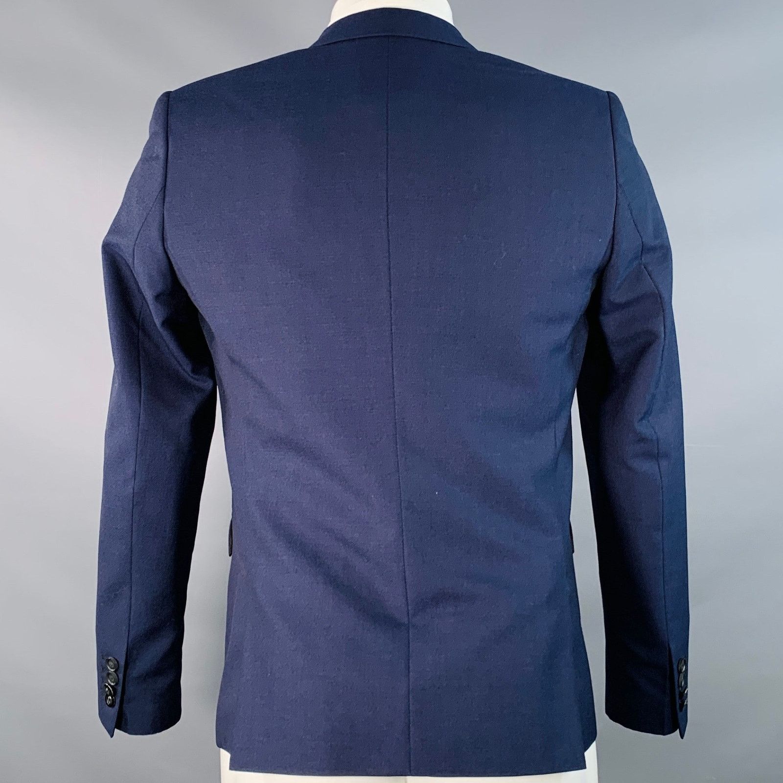 The Kooples THE KOOPLES Size 34 Navy Wool Notch Lapel Sport Coat Size 34R - 2 Thumbnail