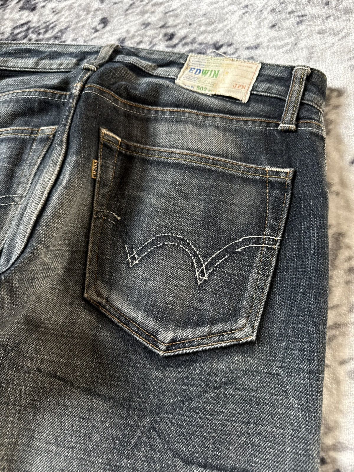 Edwin Edwin 502 Sulfur Denim Shadow Wash Jeans Size US 30 / EU 46 - 17 Thumbnail