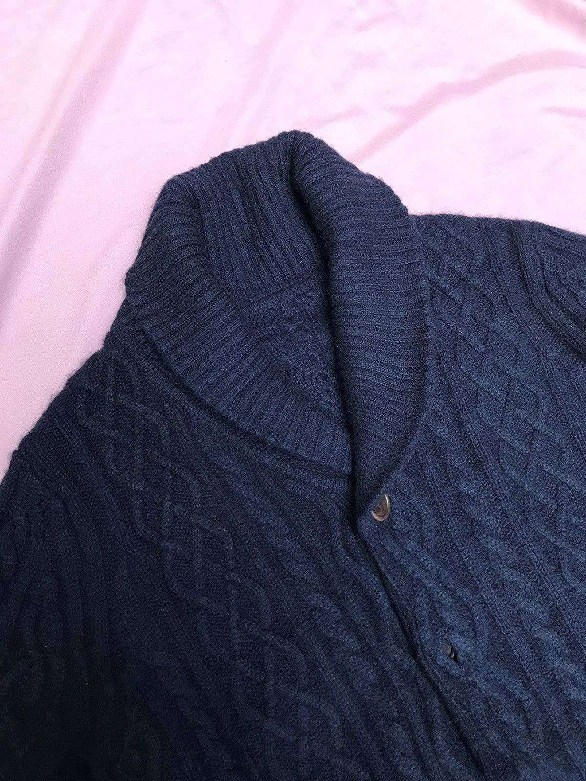 Other PURE CASHMERE CABLE KNIT SHAWL COLLAR CARDIGAN Size M / US 6-8 / IT 42-44 - 11 Thumbnail