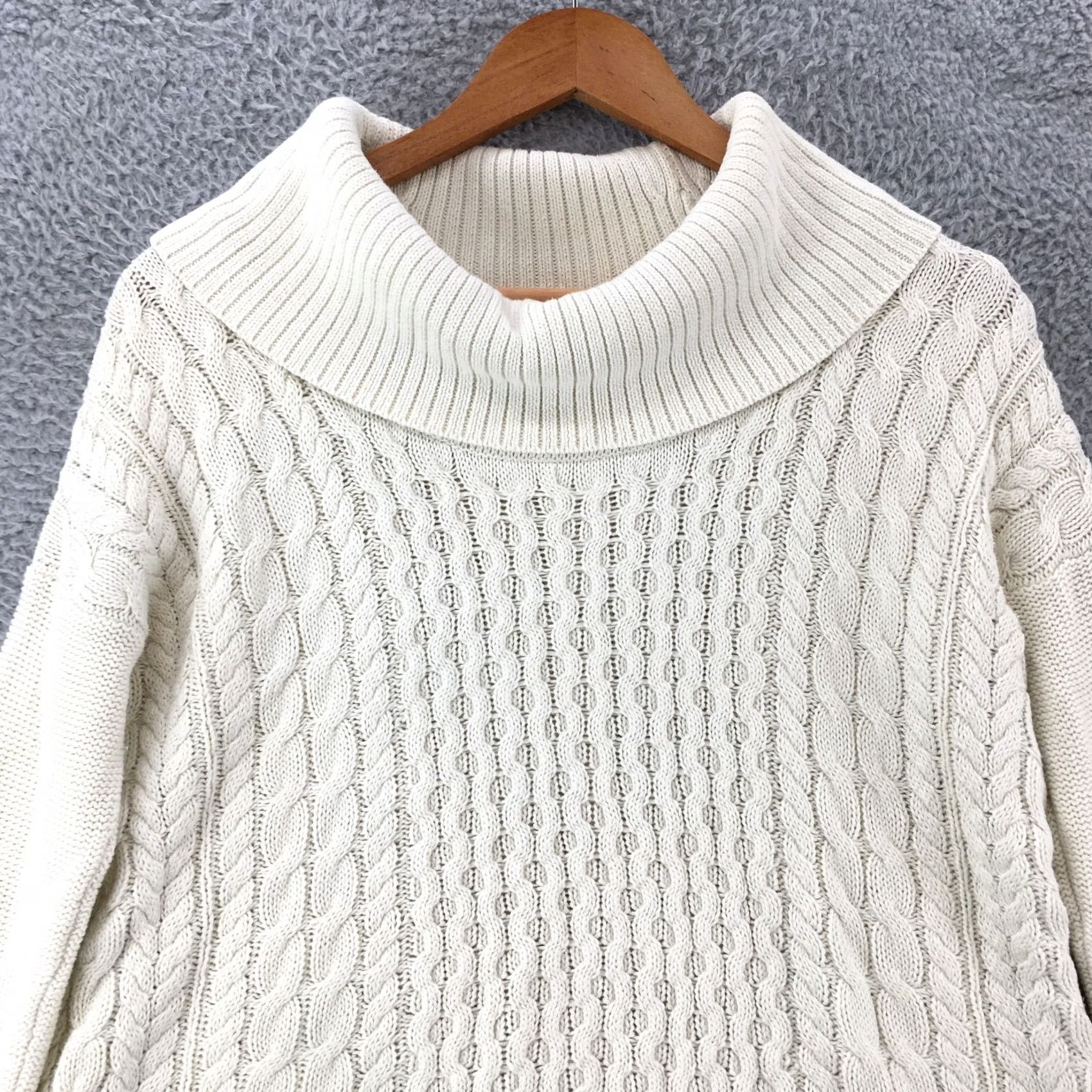 American Eagle Outfitters American Eagle Outfitters Sweater Womens Small Beige Cable Knit Cowl Neck Casual Fall Winter Knit Pullover Womens XS- Regular? Size S / US 4 / IT 40 - 2 Thumbnail