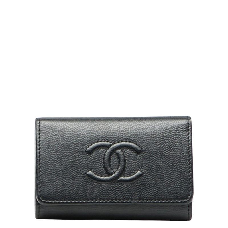 Chanel Chanel Chanel Coco Mark Caviar Key Case Leather Key case DUTY ...