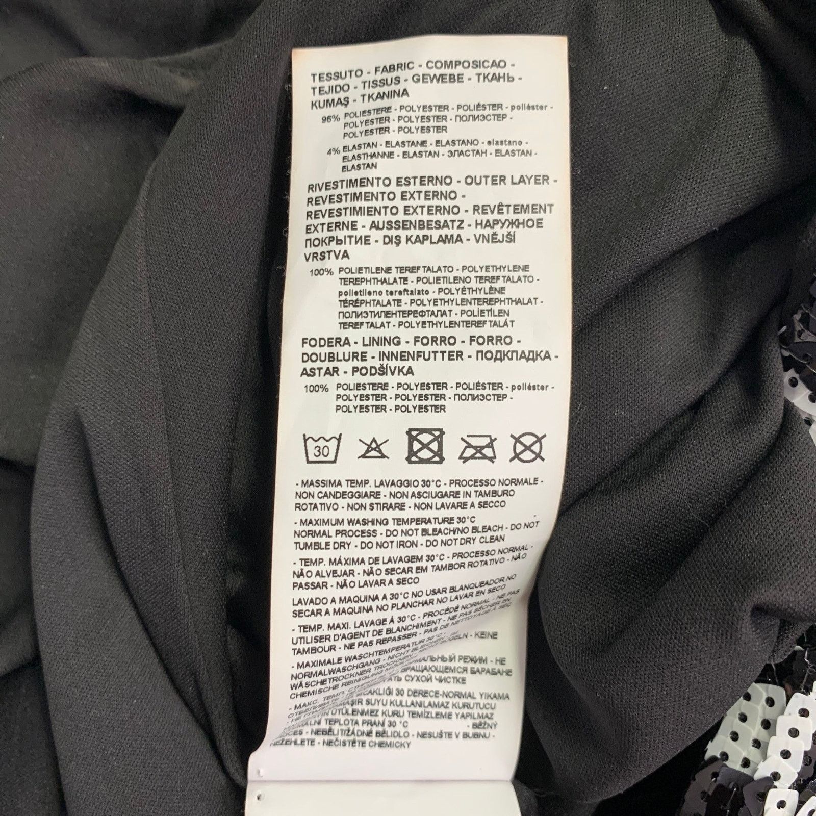 Emporio Armani Black White Polyester Blend Checkered Sleeveless Dress Top Size XS / US 0-2 / IT 36-38 - 8 Thumbnail