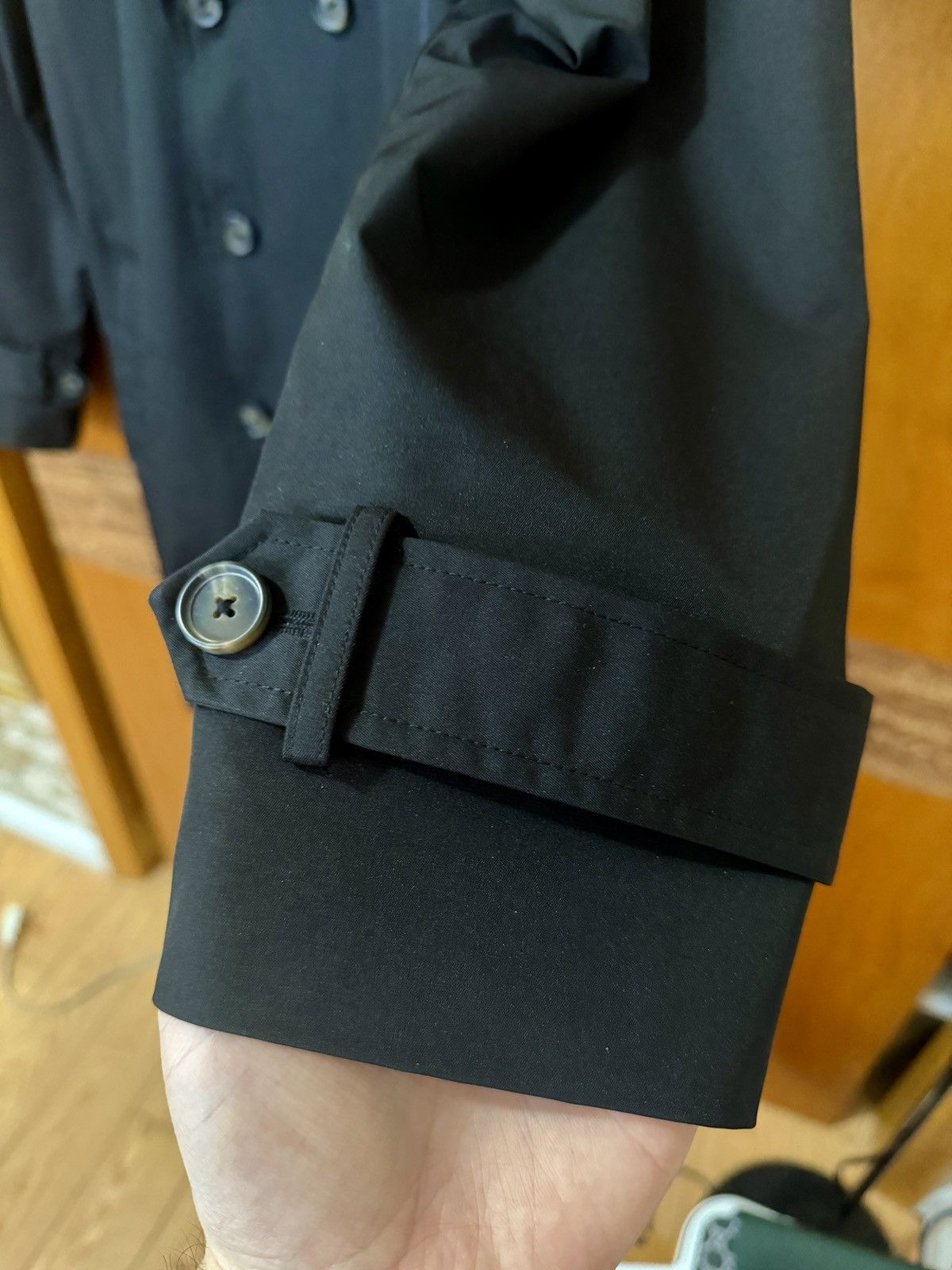 Other Men's Luxury Black Double Breasted Lined Rain Trench Coat Size US M / EU 48-50 / 2 - 2 Thumbnail