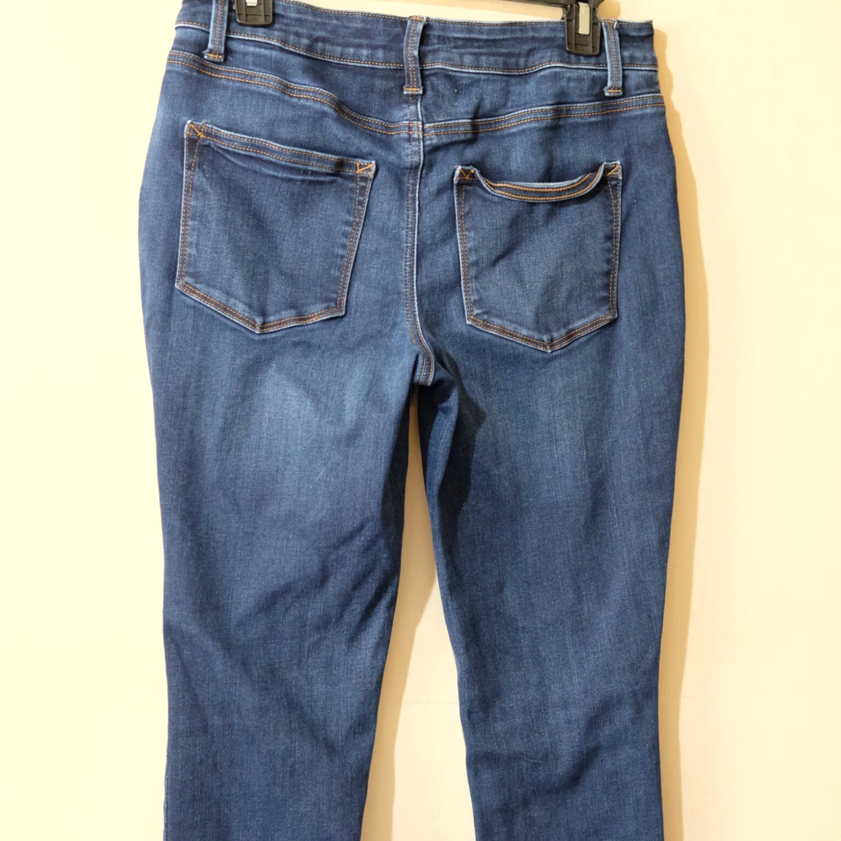 Vintage Maurices Jeans Denim Stretch Button Fly Women's M Short #H36-34 Slim Mid Rise Blue 29 in Inseam 27 in Ankle Stretch Women's Jeans Size 29" - 6 Thumbnail