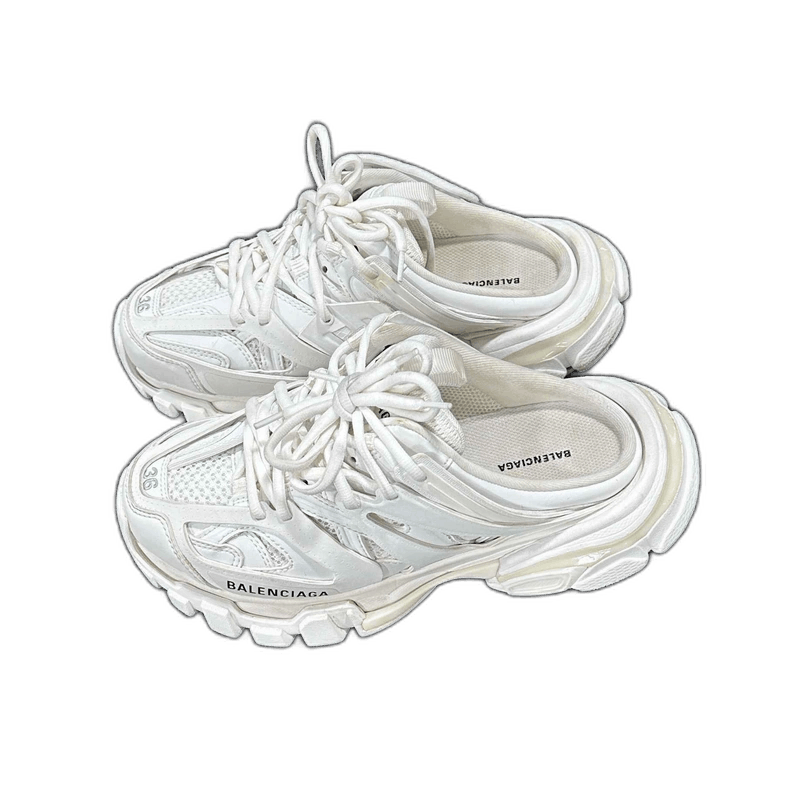 Balenciaga White Balenciaga Track Half Slippers Size US 6 / IT 36 - 1 Thumbnail