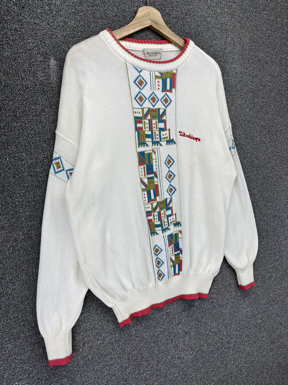 Japanese Brand Vintage Takashimaya Navajo Cable Knit Sweater Size US M / EU 48-50 / 2 - 4 Thumbnail