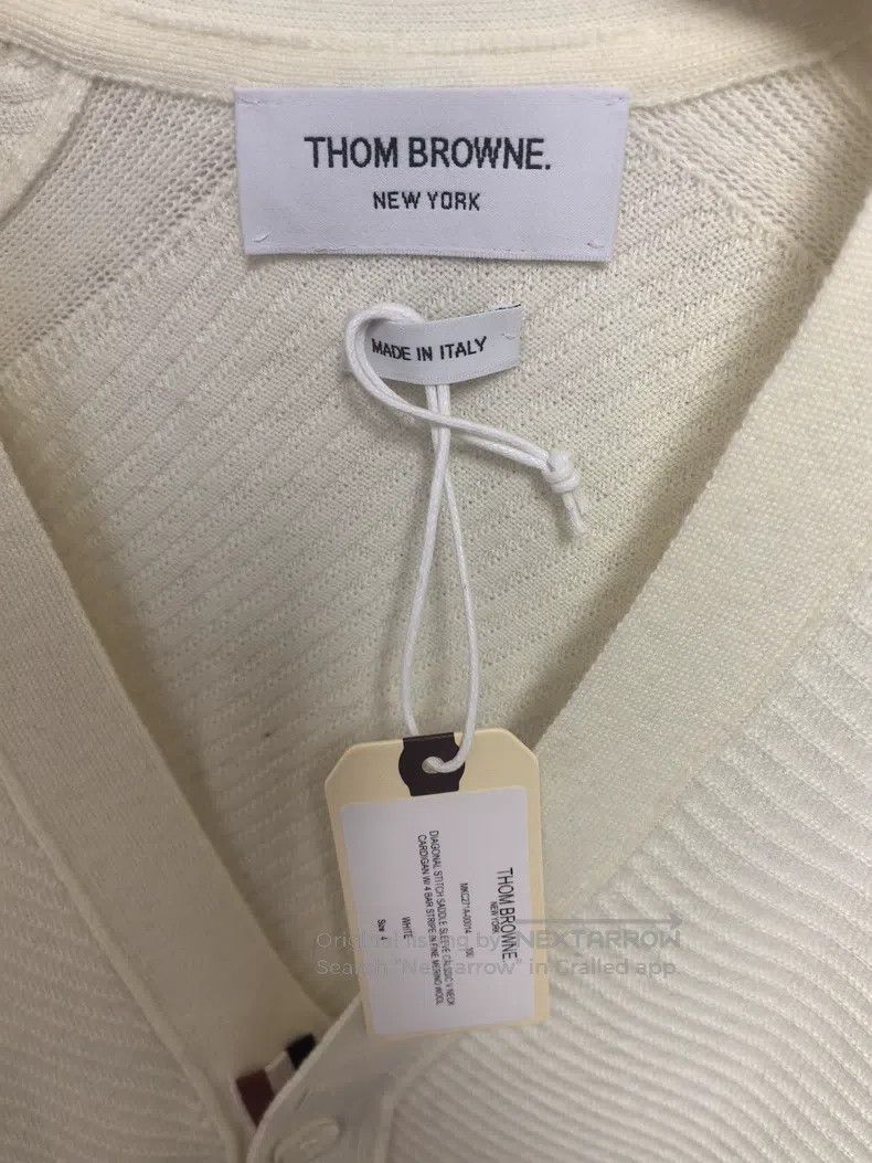 Thom Browne Thom Browne Wool Cardigan Beige Size US XL / EU 56 / 4 - 5 Thumbnail